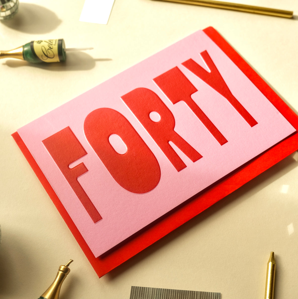 40 Age Greetings Card | Embossed