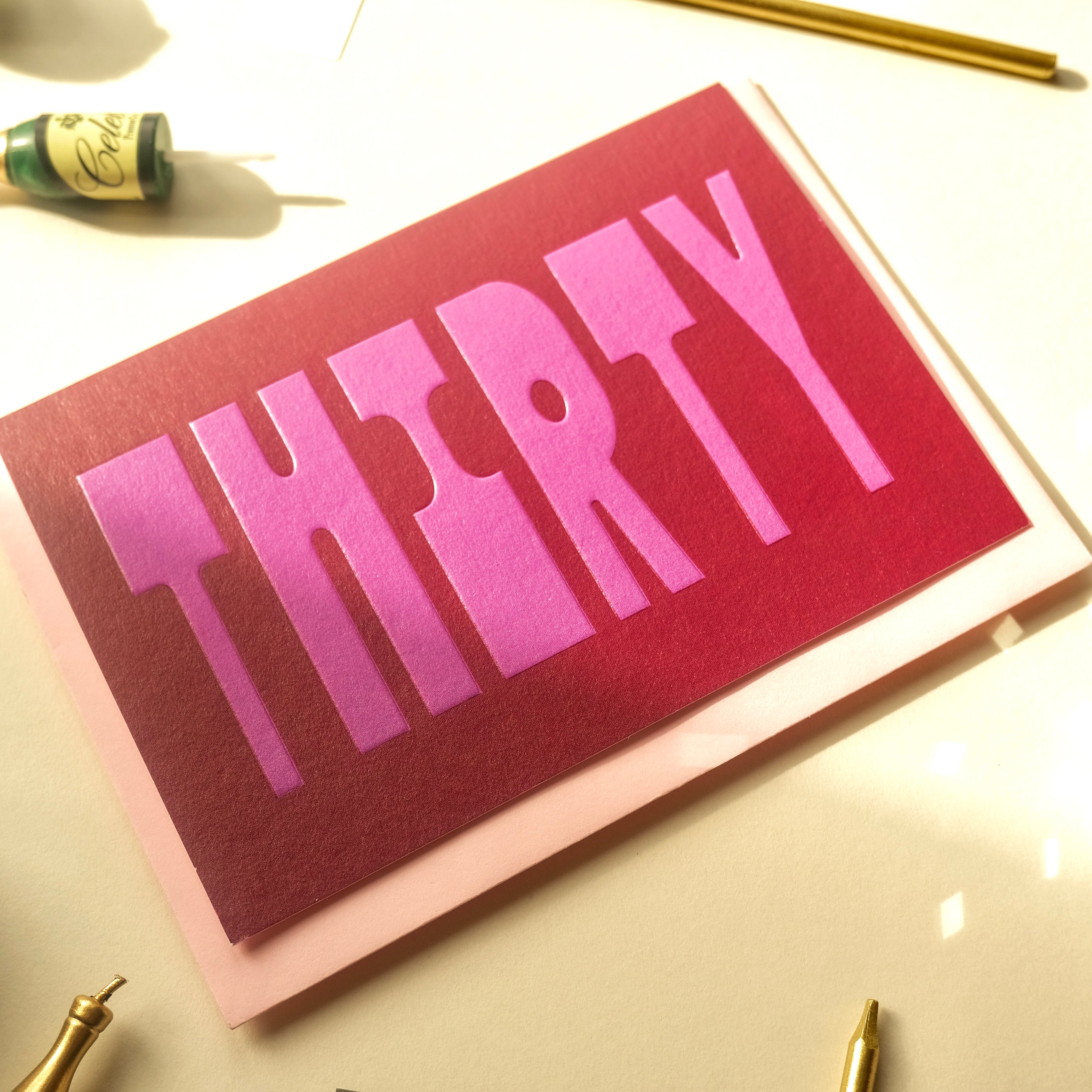 30 Age Greetings Card | Embossed