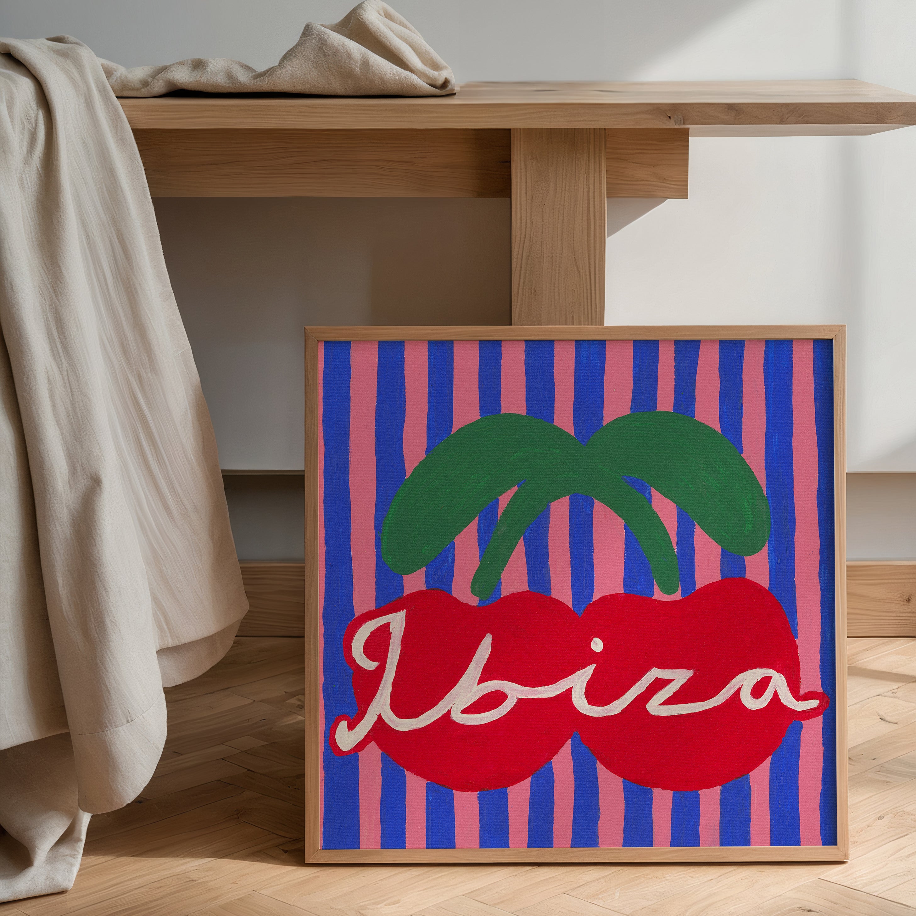 Ibiza Cherry Hand Painted Art Print