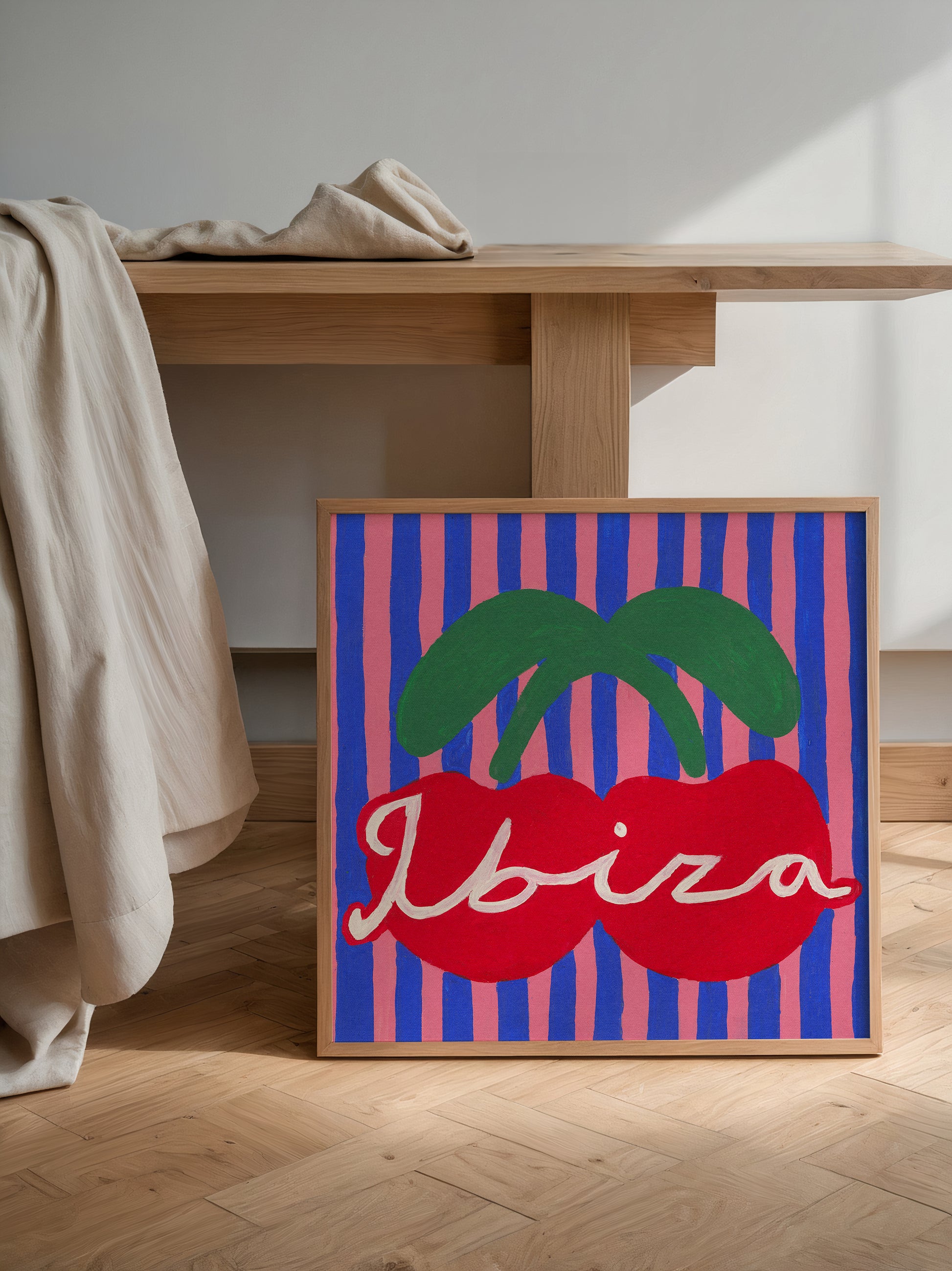 Ibiza Cherry Hand Painted Art Print