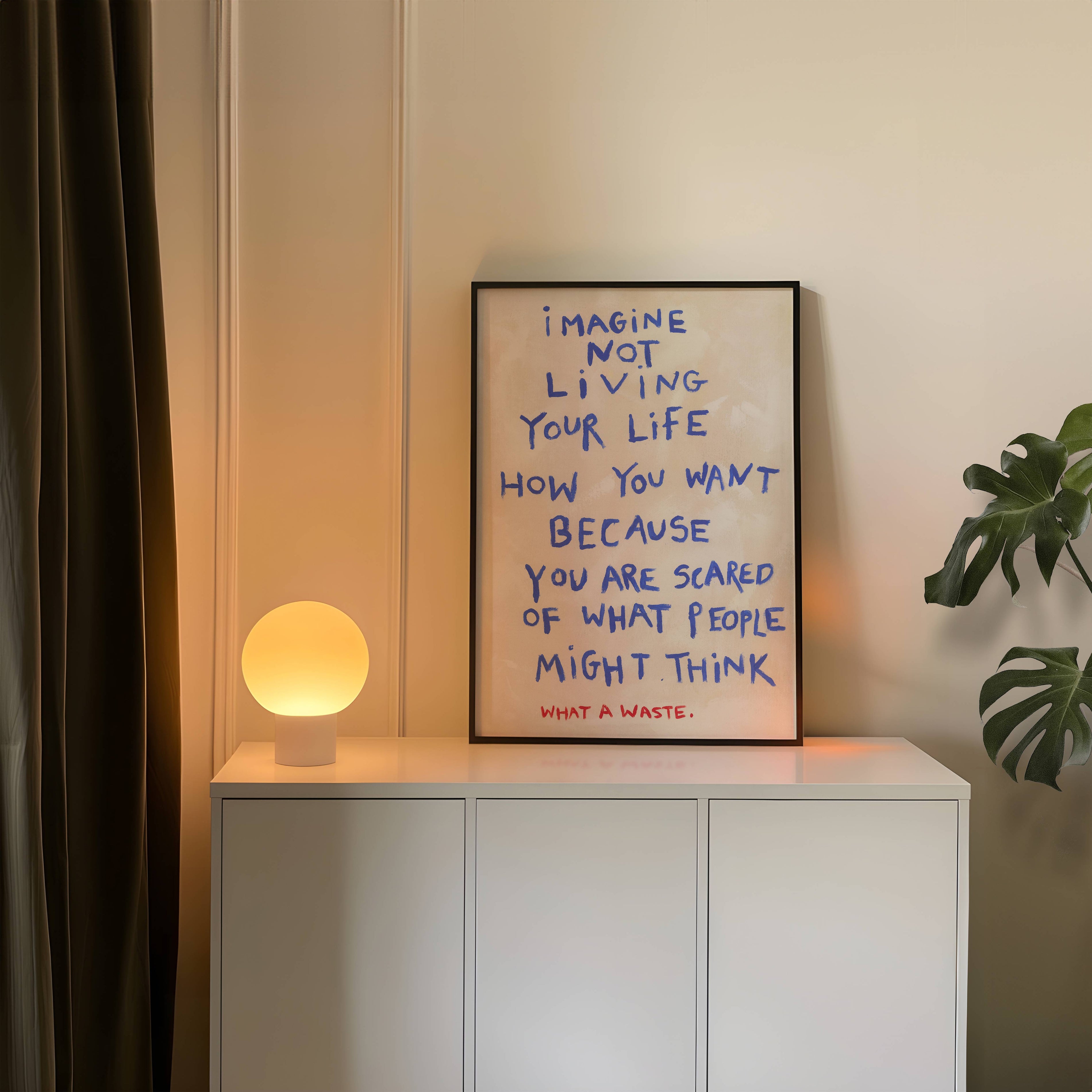 Live Your Life Quote Hand Painted Print
