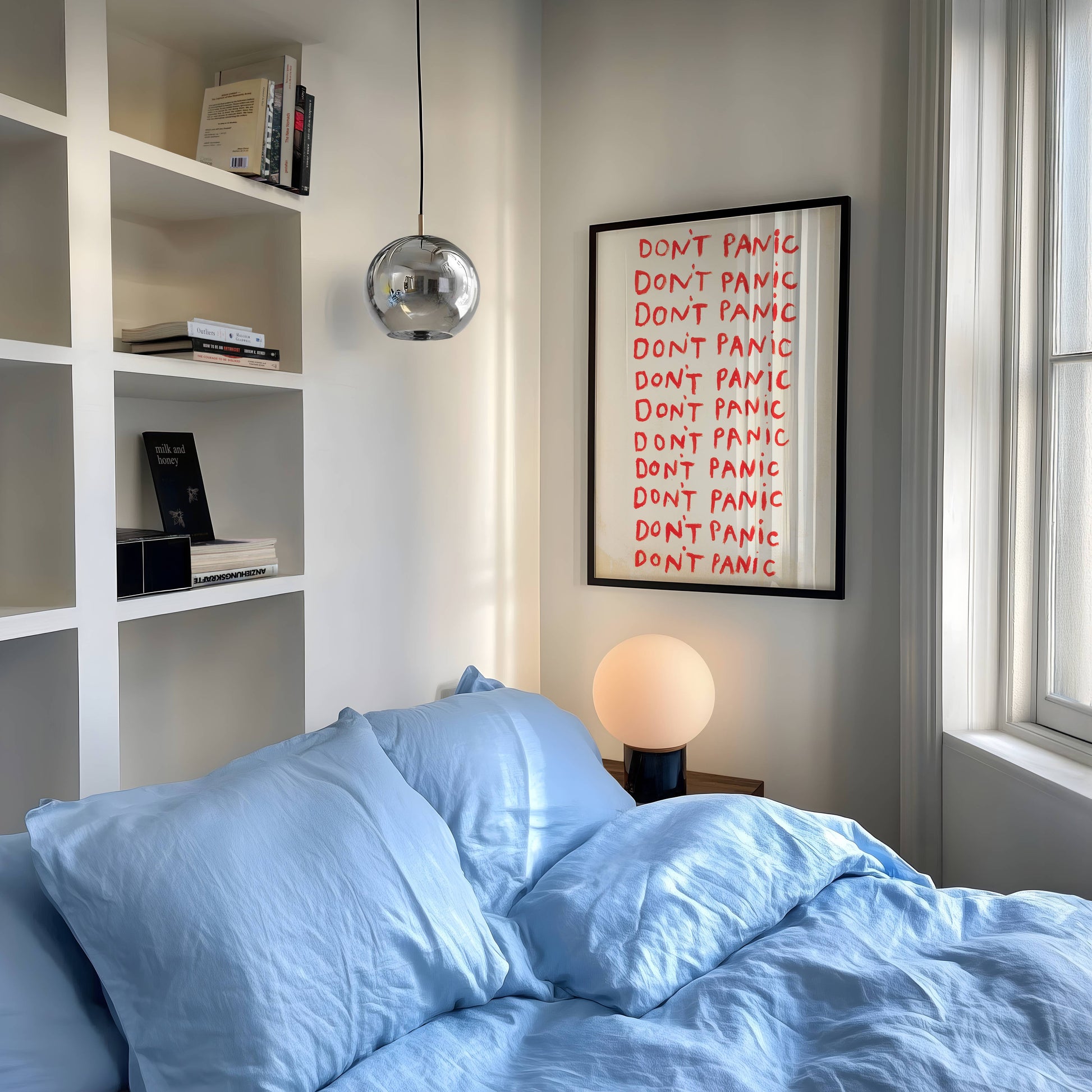 Don't Panic Quote Hand Painted Print