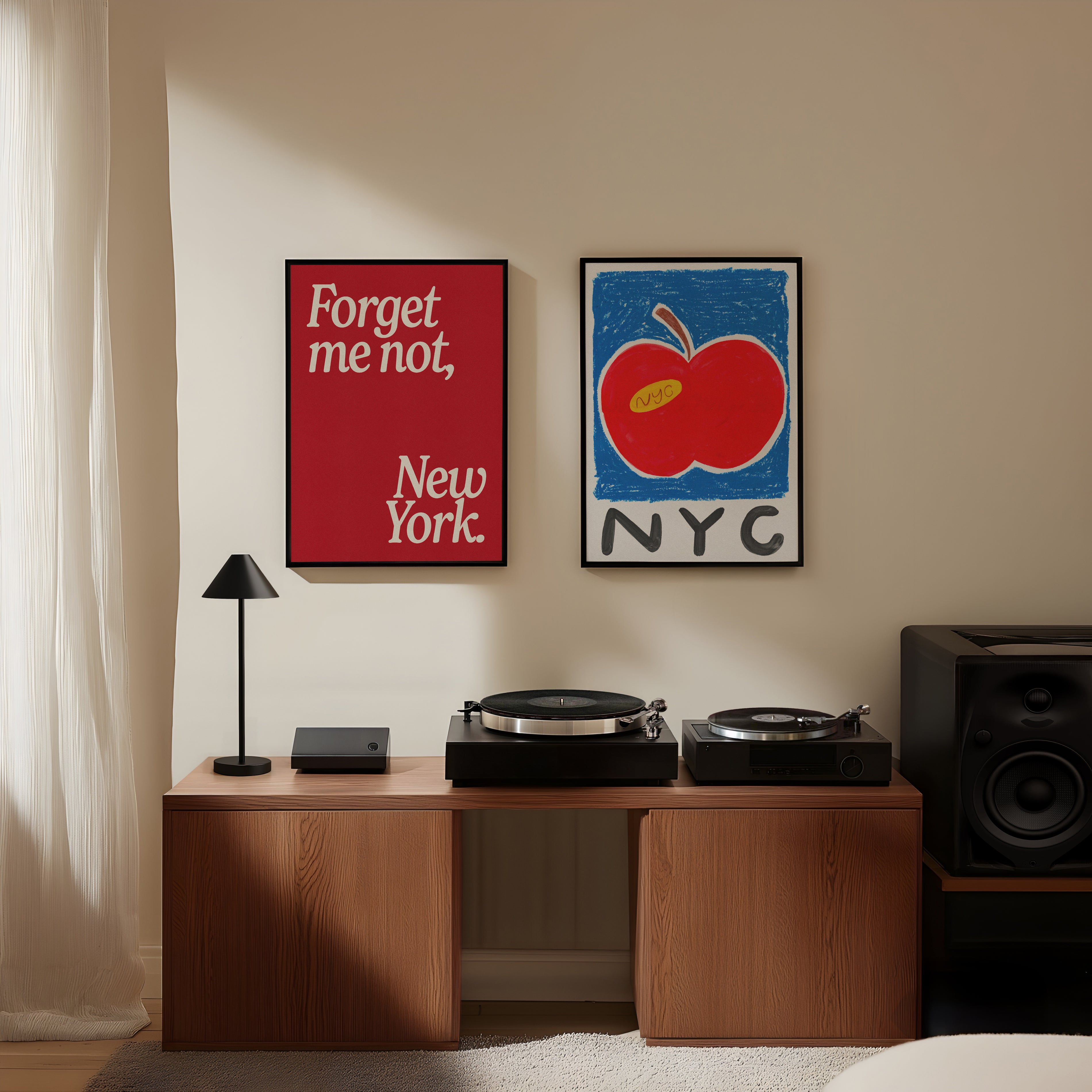 New York Is Apple Hand Painted Art Print