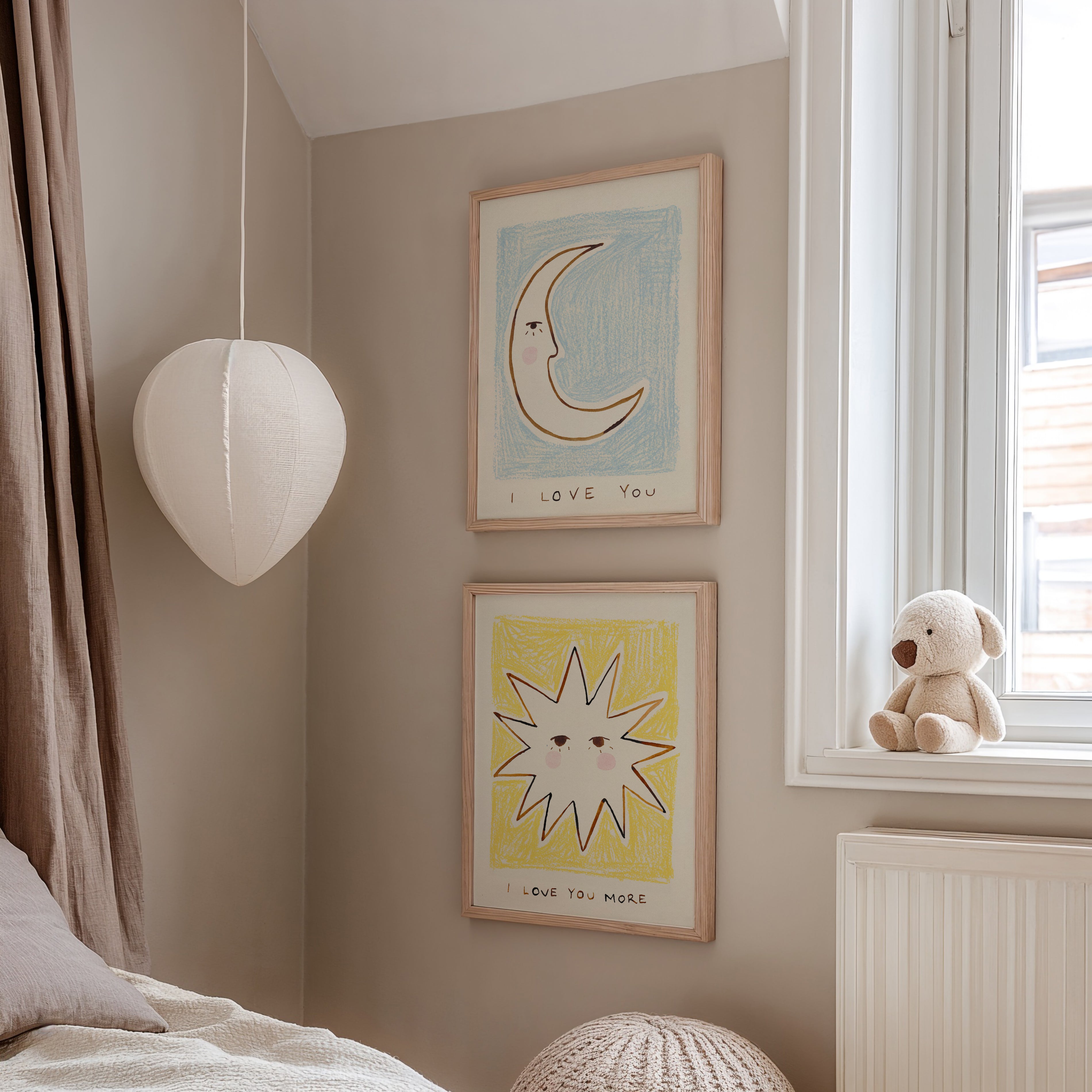 Love You More Bedroom Hand Painted Print