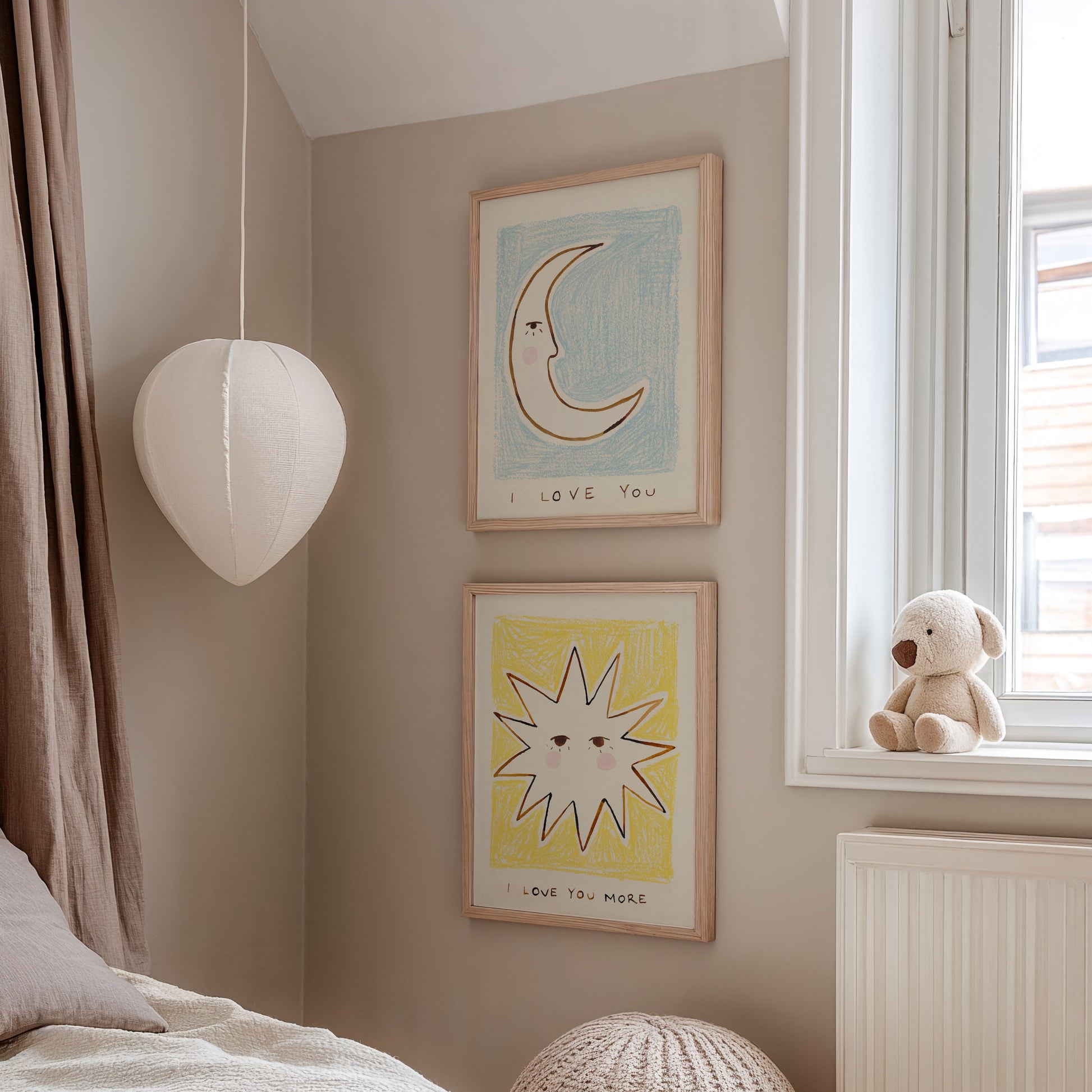 Love You More Bedroom Hand Painted Print