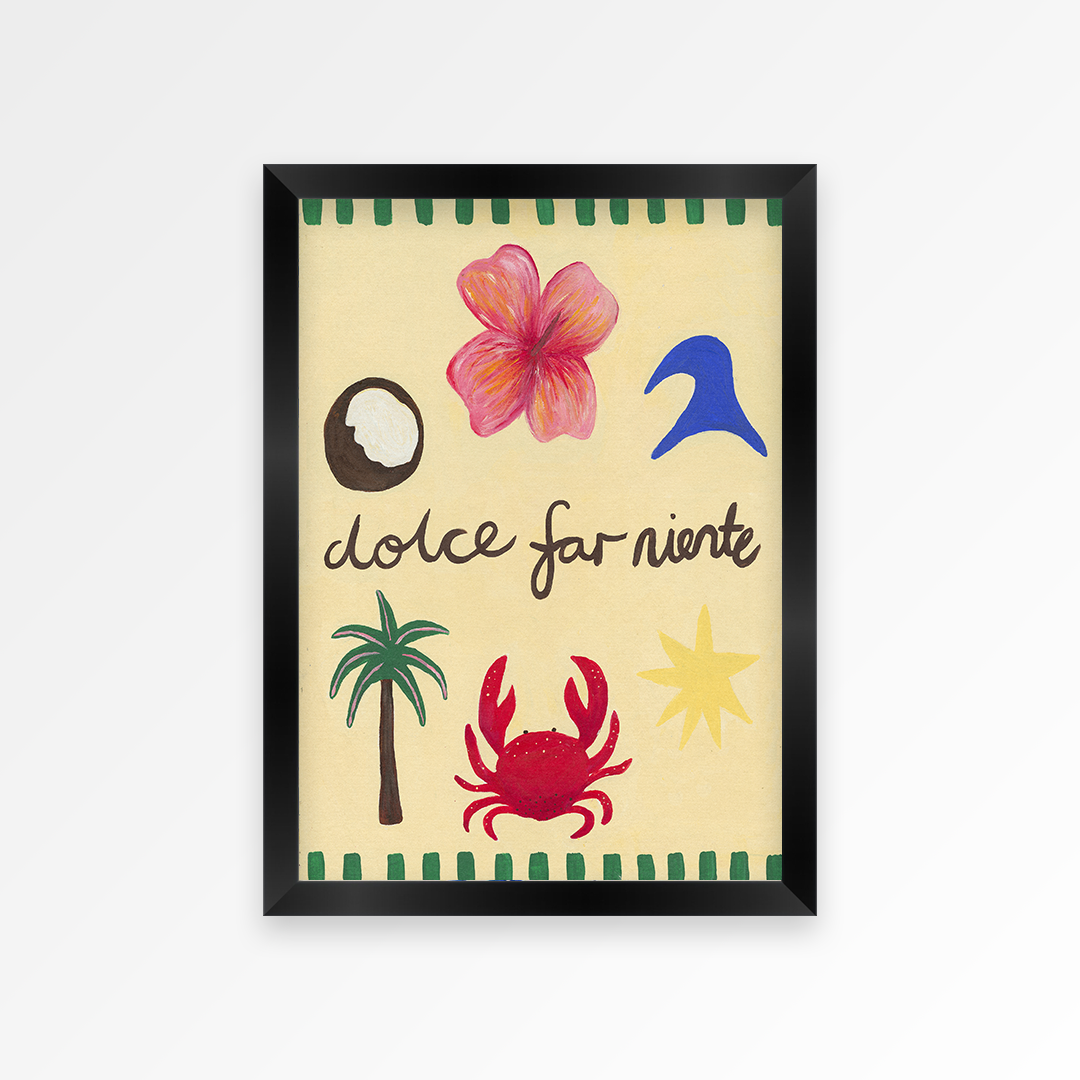 Dolce Far Niente Pattern Hand Painted Art Print