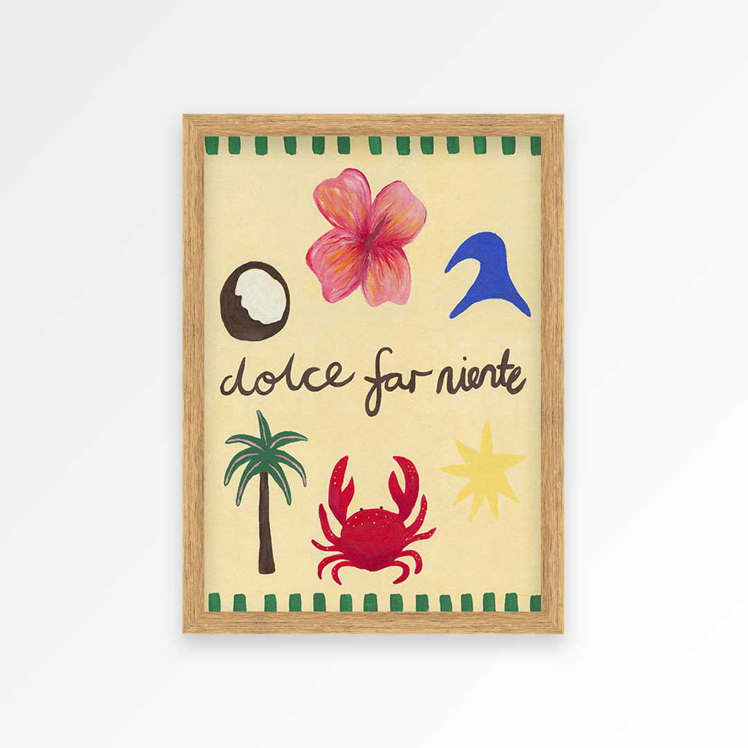 Dolce Far Niente Pattern Hand Painted Art Print