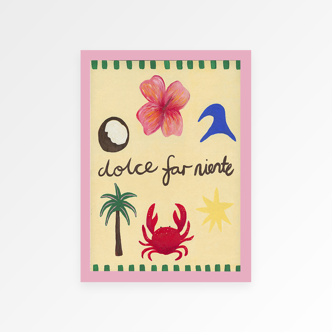 Dolce Far Niente Pattern Hand Painted Art Print