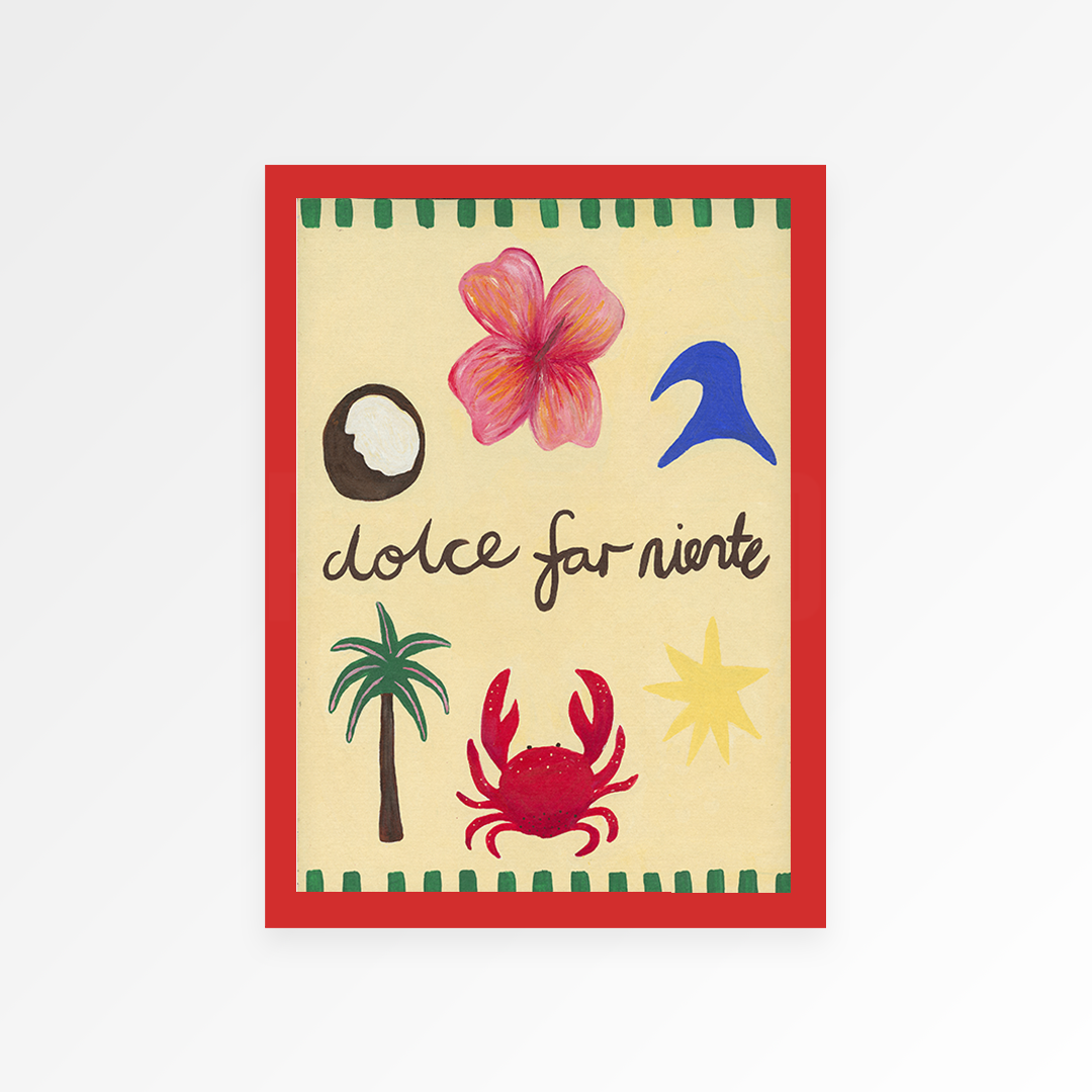 Dolce Far Niente Pattern Hand Painted Art Print