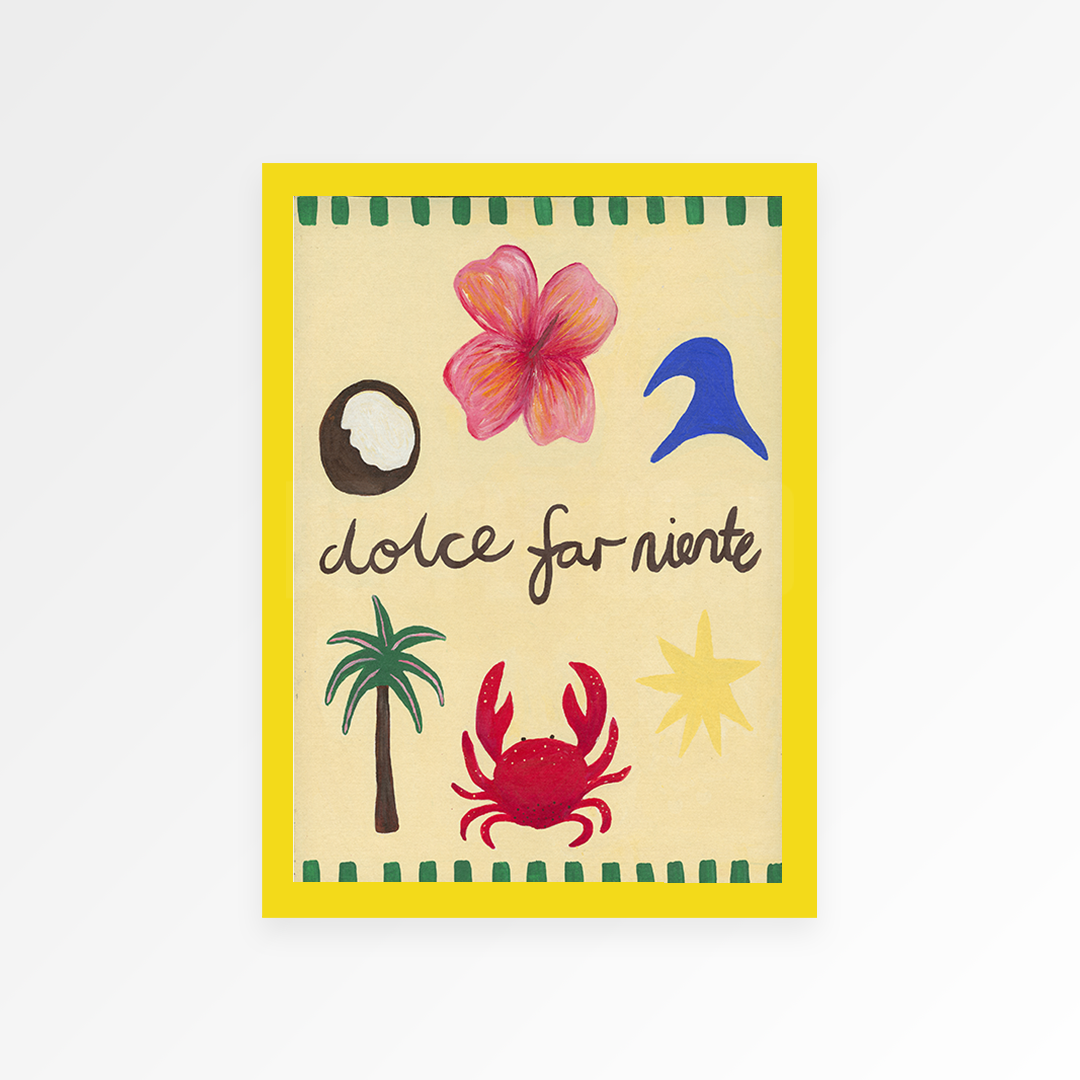Dolce Far Niente Pattern Hand Painted Art Print