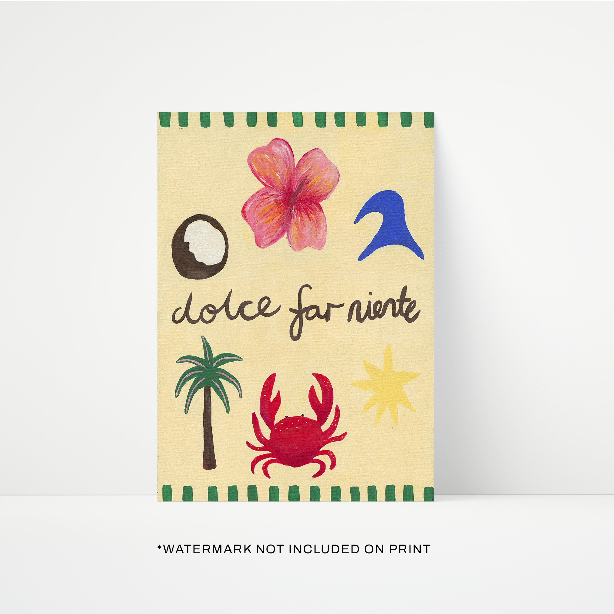 Dolce Far Niente Pattern Hand Painted Art Print