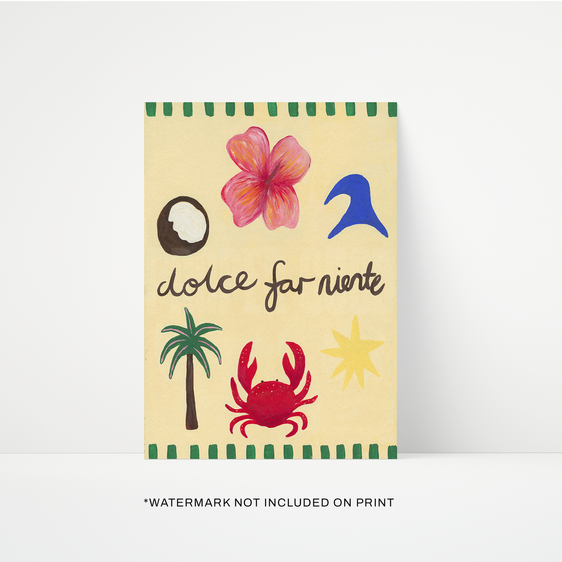 Dolce Far Niente Pattern Hand Painted Art Print