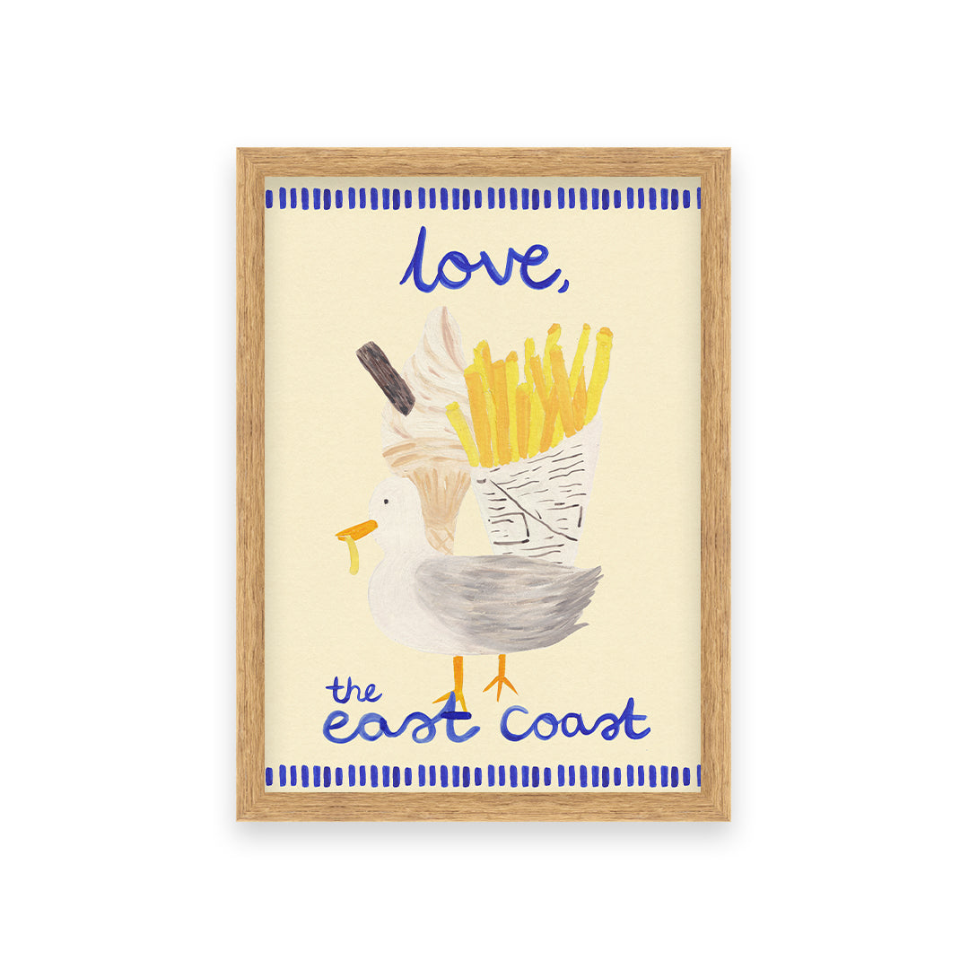 Love, East Coast Seaside Hand Painted Print