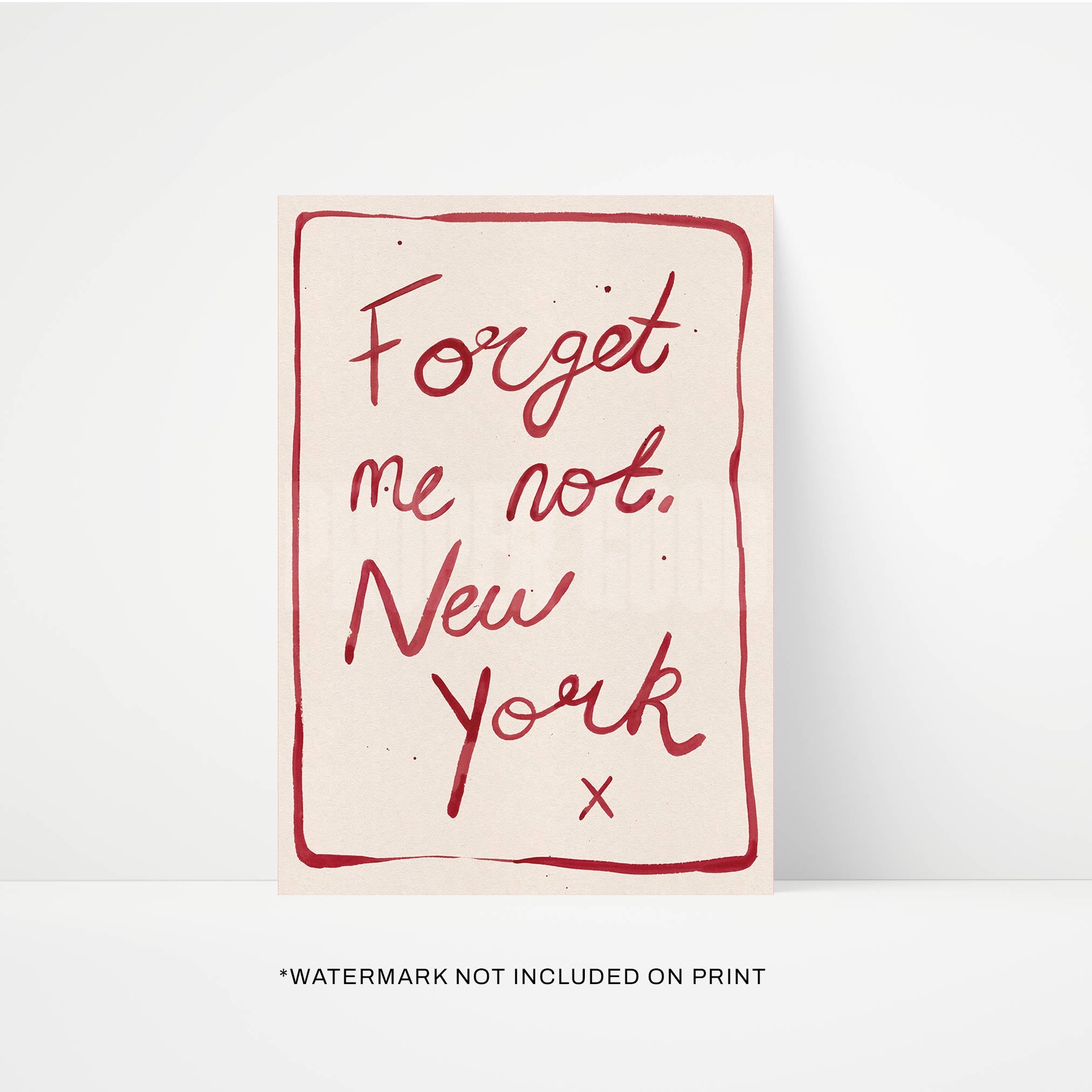 Forget Me Not New York Hand Painted Art Print