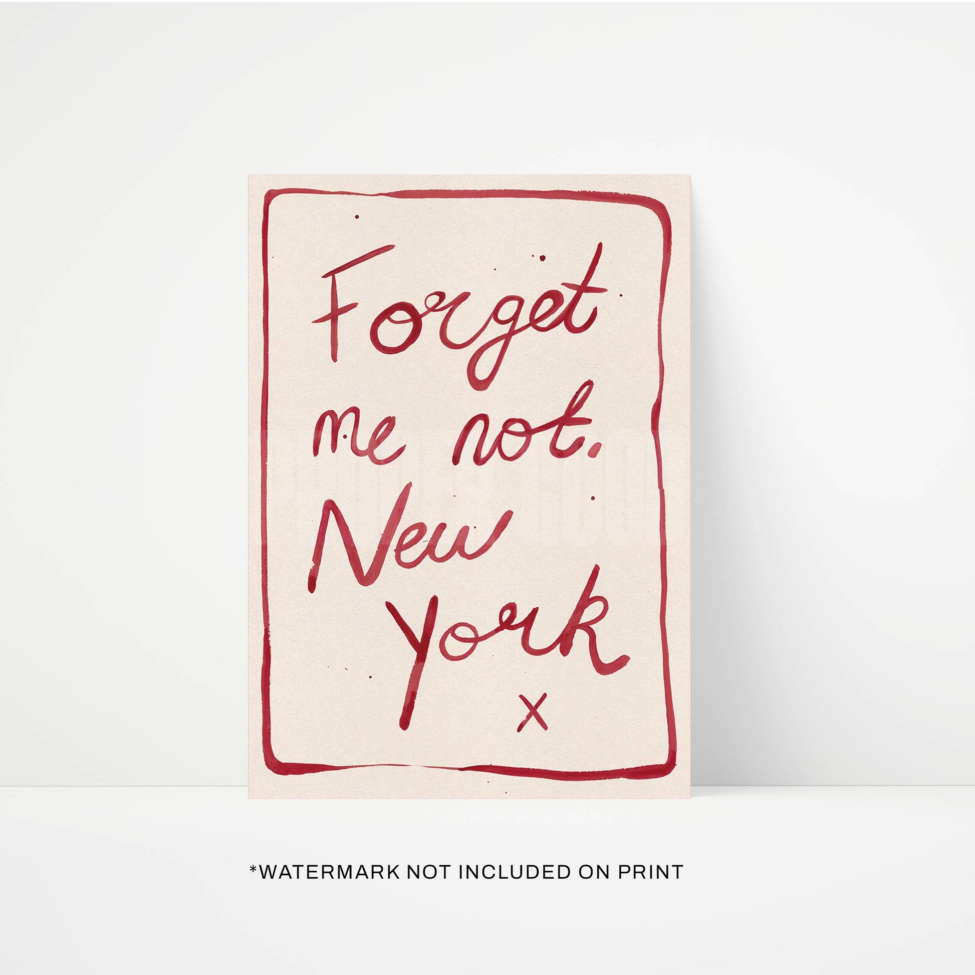 Forget Me Not New York Hand Painted Art Print