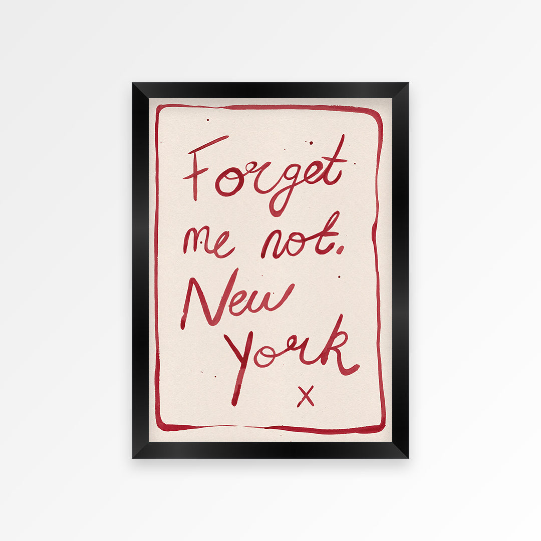 Forget Me Not New York Hand Painted Art Print