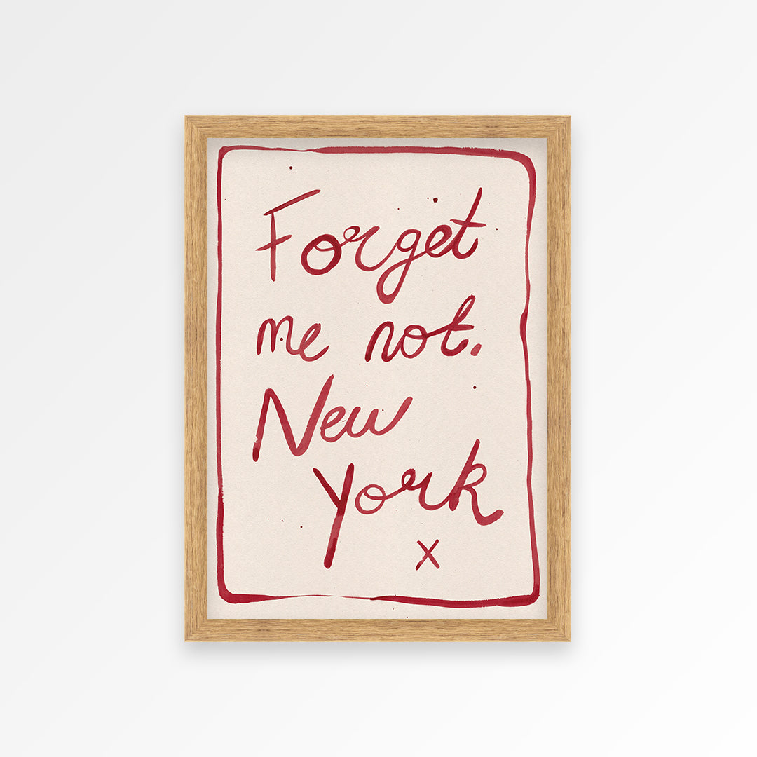 Forget Me Not New York Hand Painted Art Print