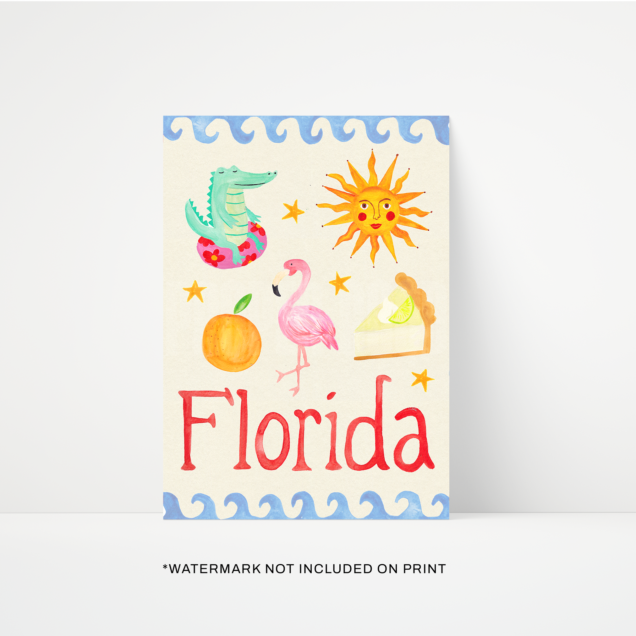 Florida Trinket Hand Painted Print