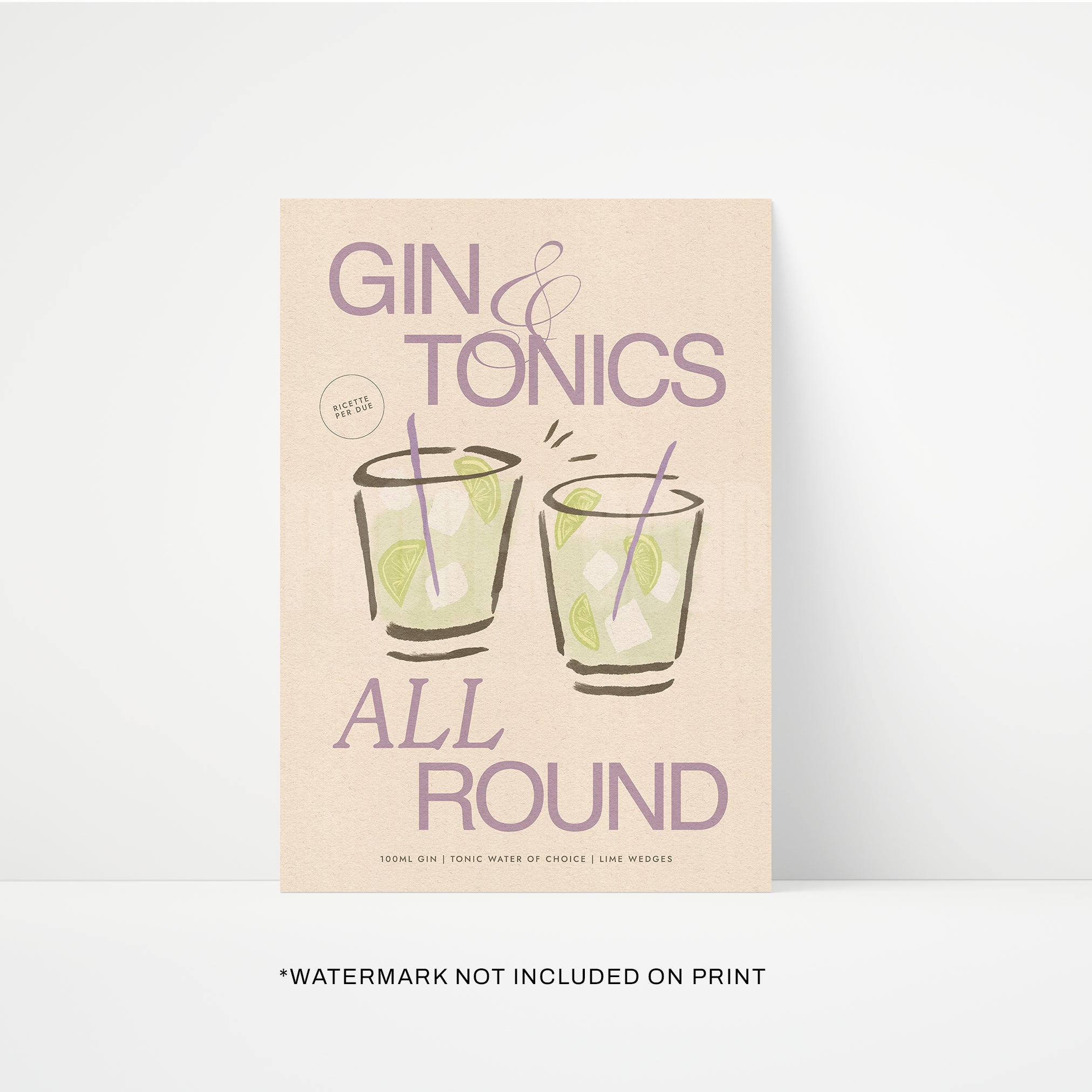Gin & Tonic Print A4 | STUDIO SALE