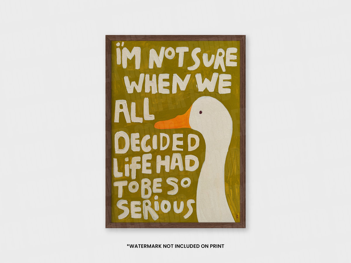 Silly Goose Hand Painted Print