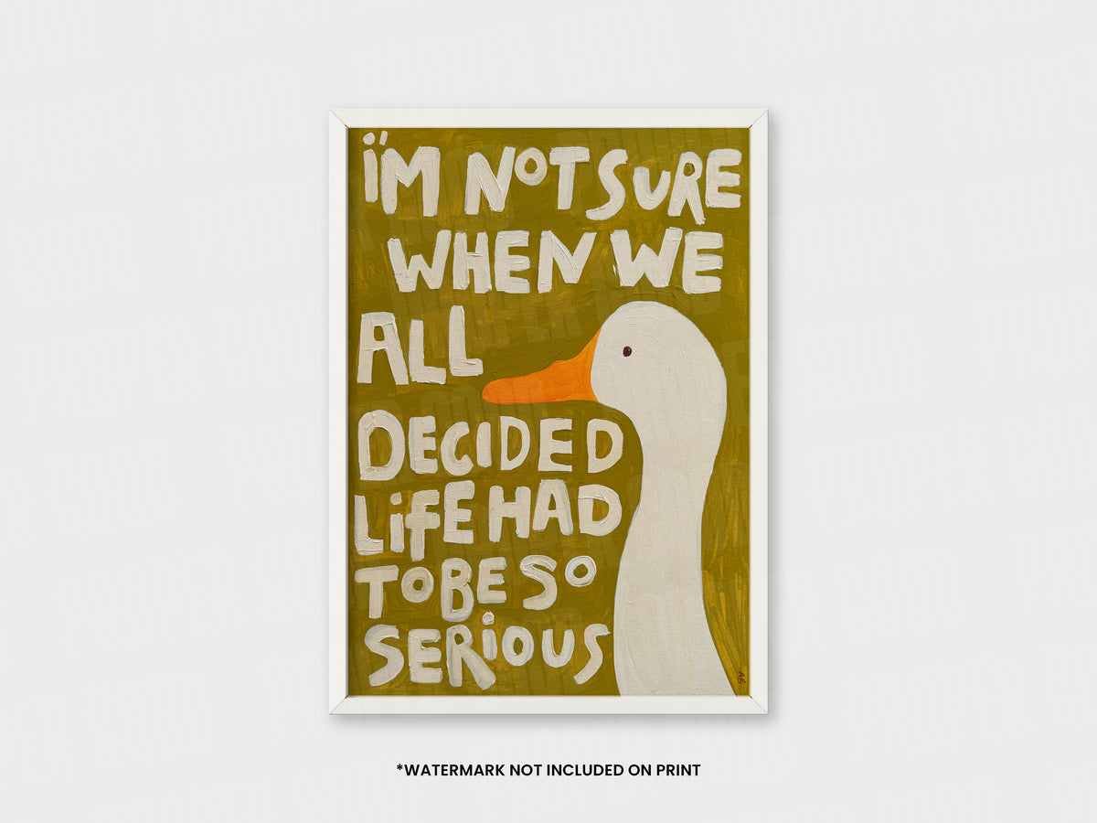 Silly Goose Hand Painted Print