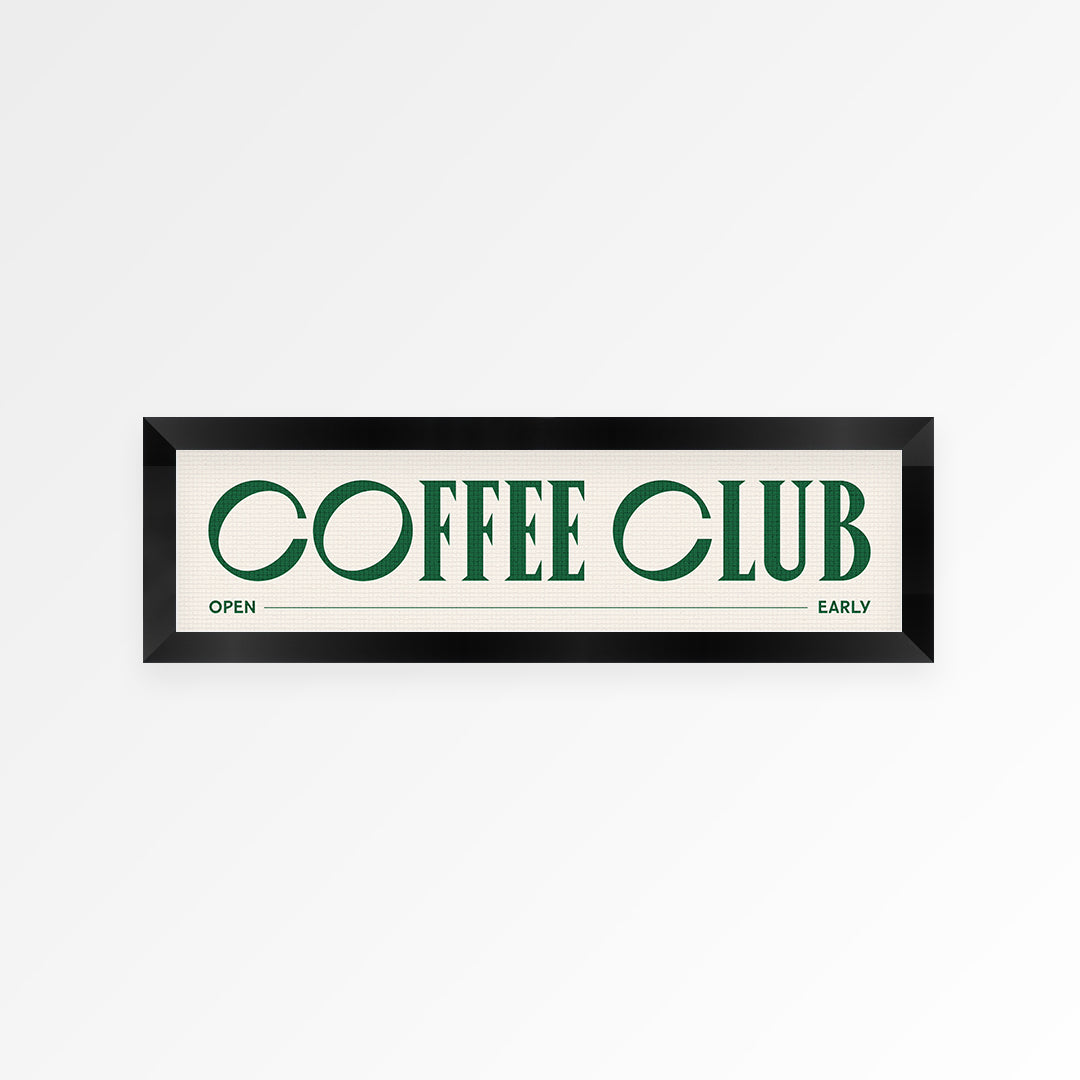 Coffee Club Panoramic Framed Print