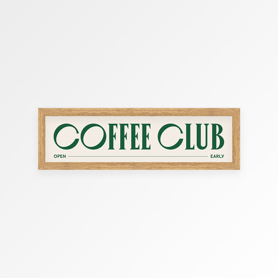 Coffee Club Panoramic Framed Print