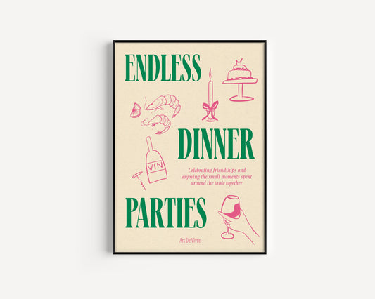A3 SAMPLE | Endless Dinner Parties Print