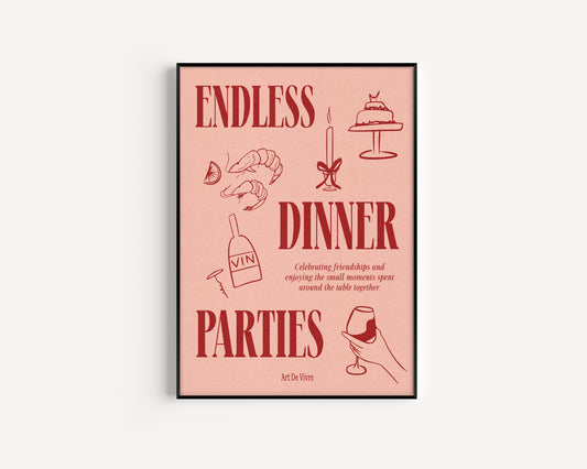A3 SAMPLE | Endless Dinner Parties Print