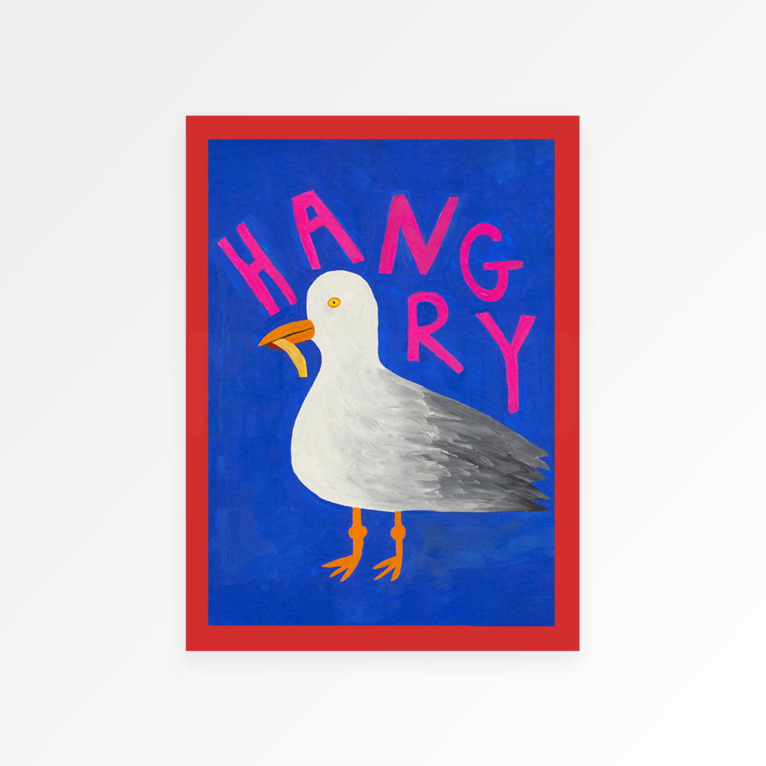 Hangry Bird Hand Painted Art Print