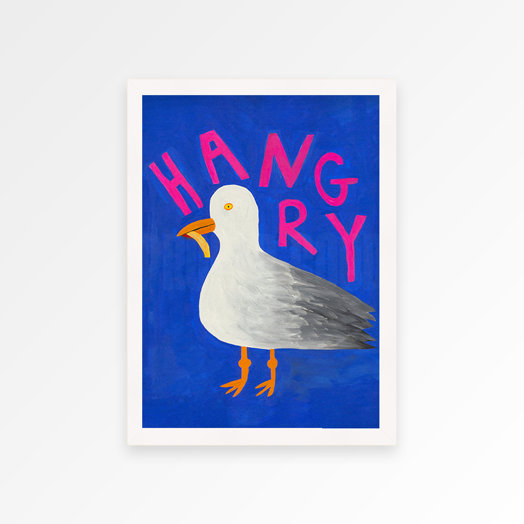 Hangry Bird Hand Painted Art Print
