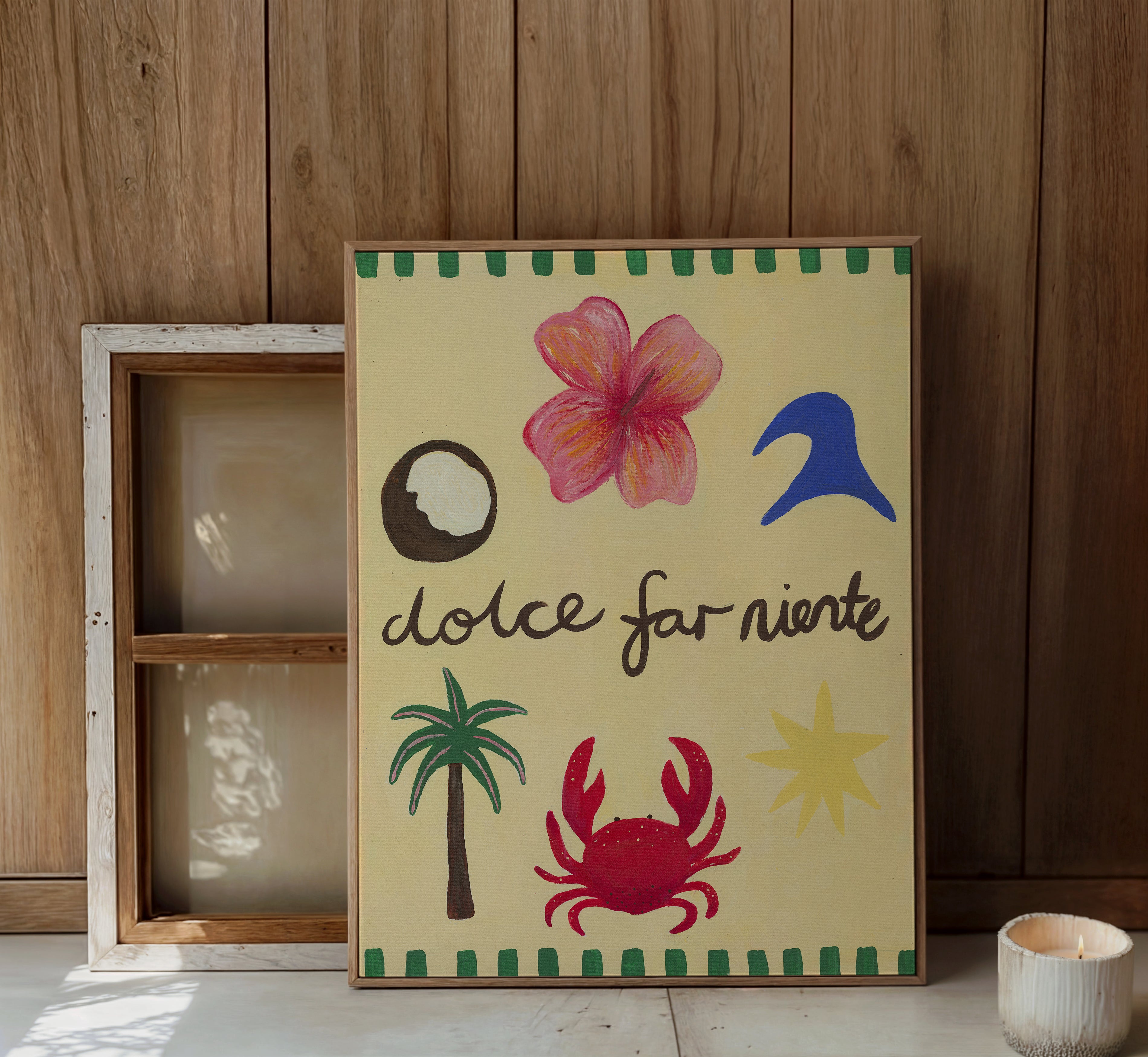 Dolce Far Niente Pattern Hand Painted Art Print