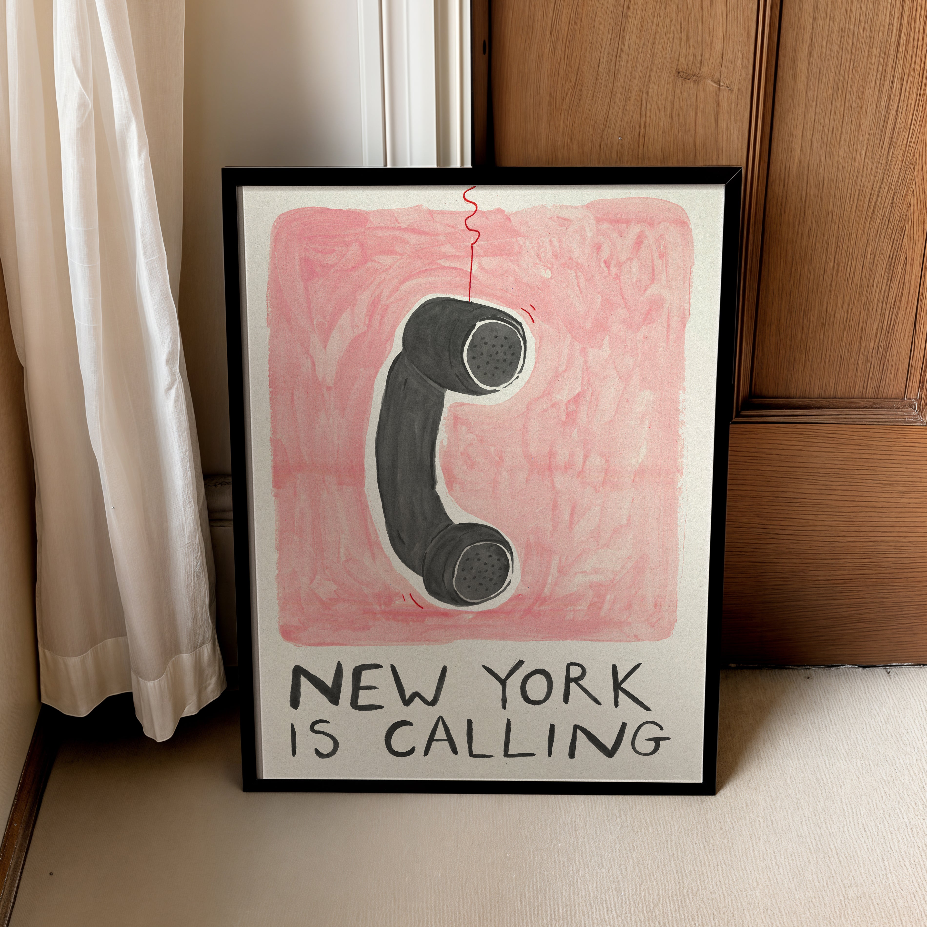 New York Is Calling Hand Painted Art Print