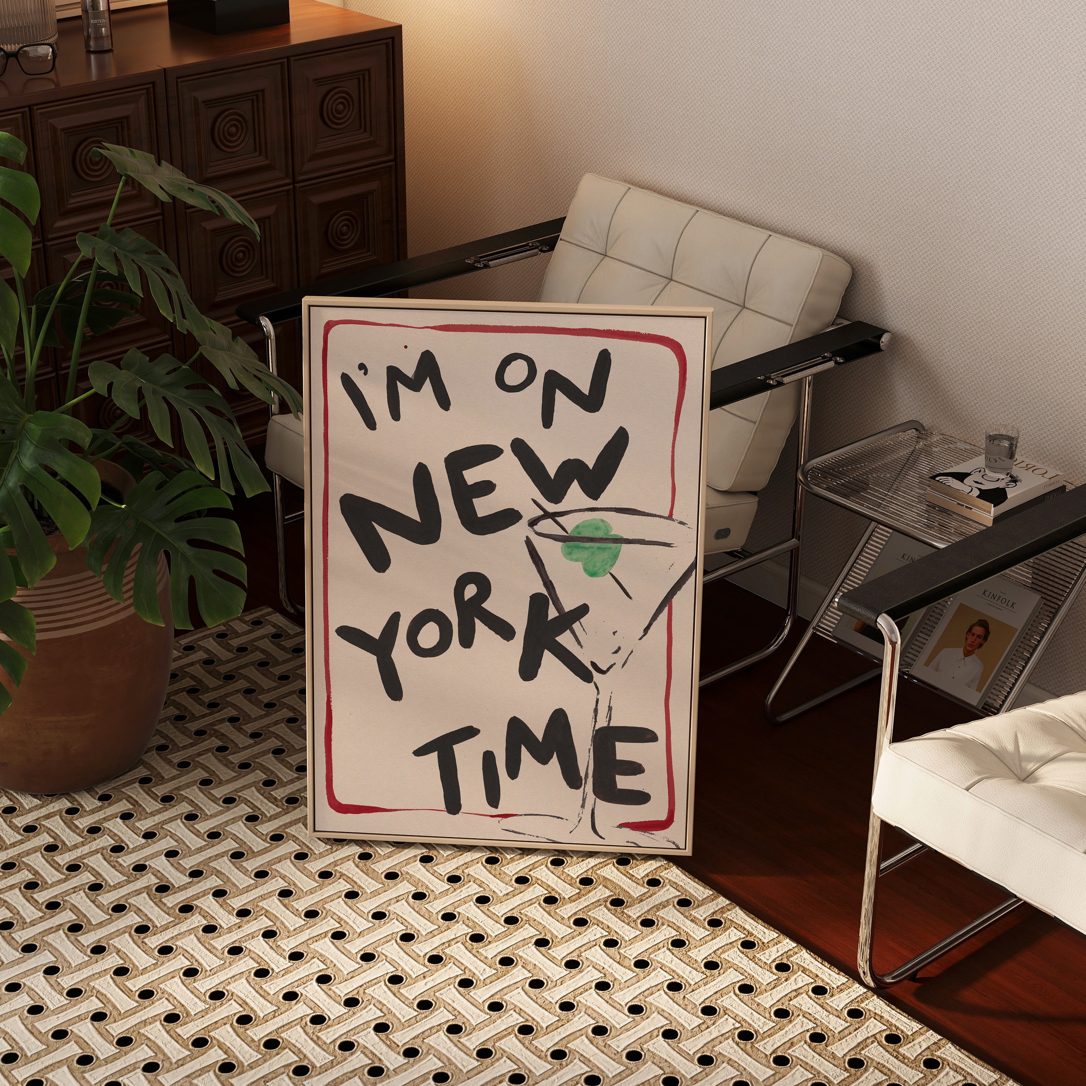 New York Time Hand Painted Art Print