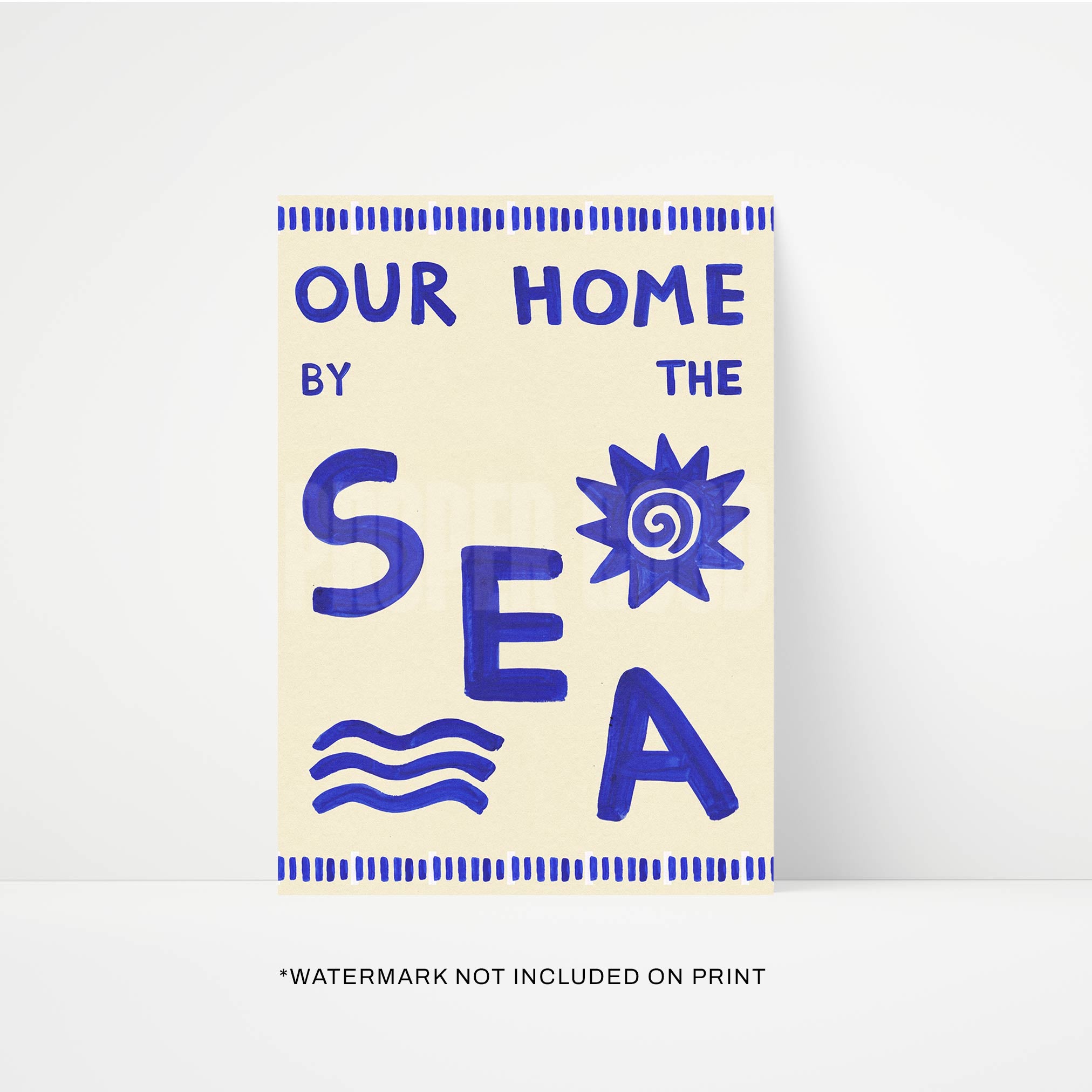 Our Home By The Sea Hand Painted Print