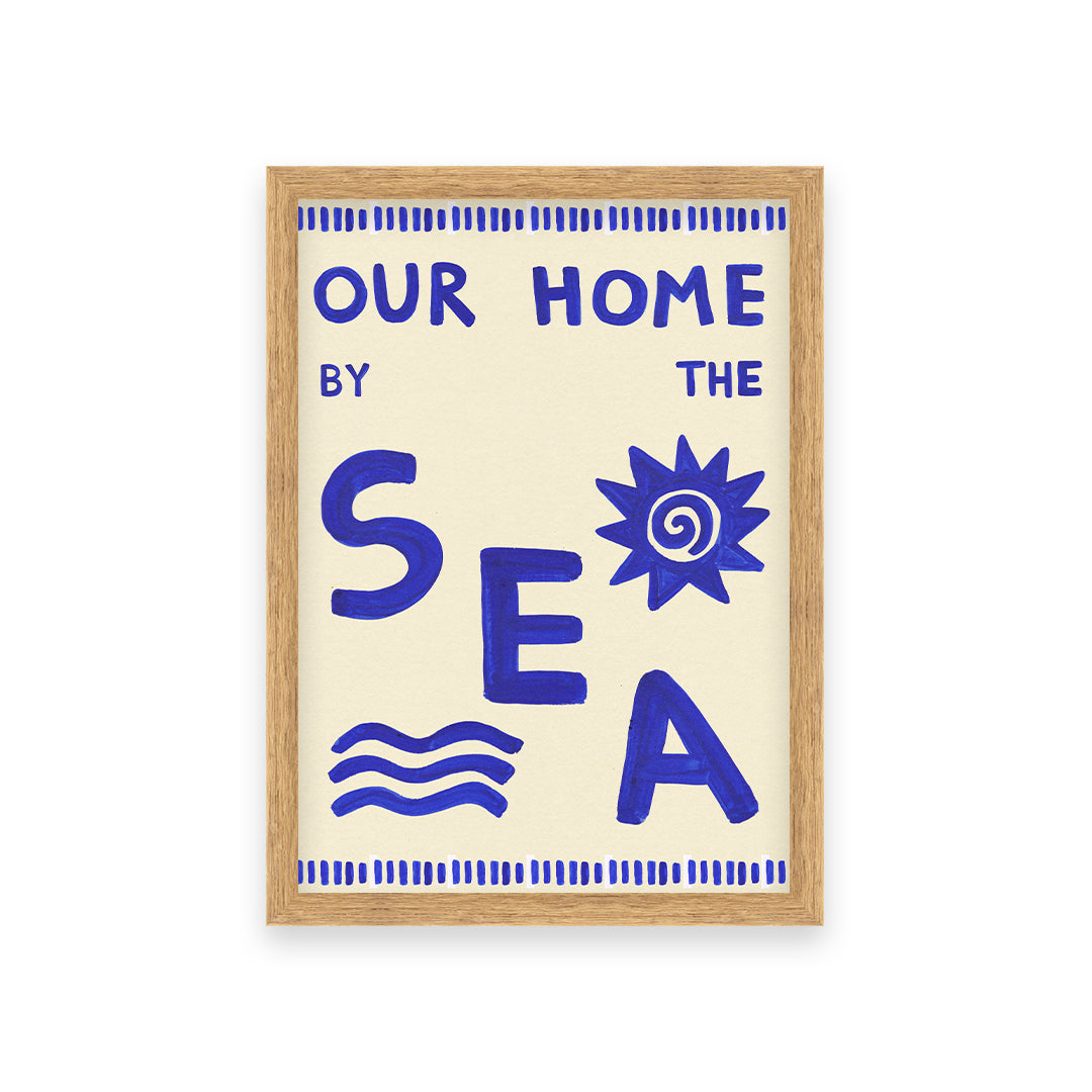 Our Home By The Sea Hand Painted Print