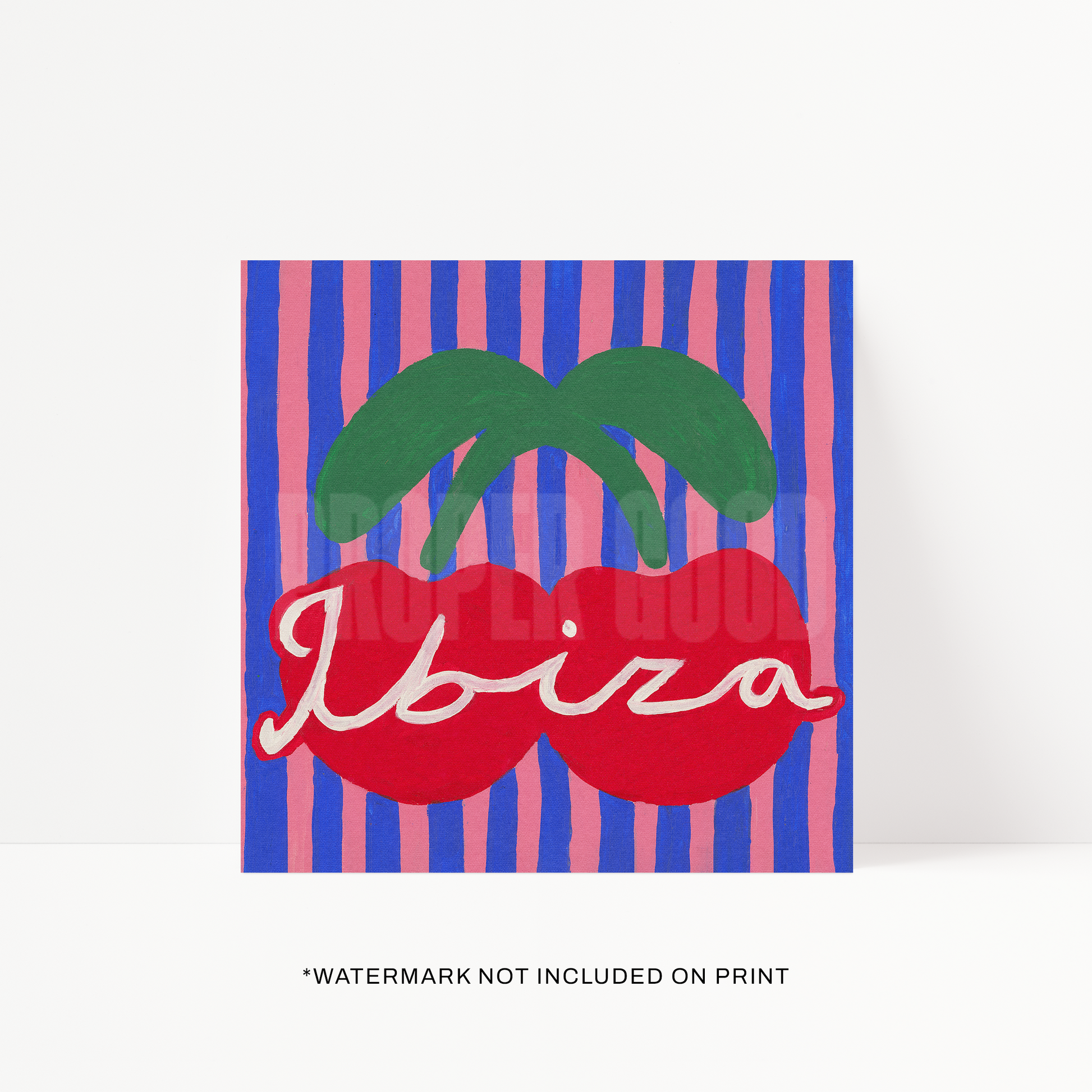 Ibiza Cherry Hand Painted Art Print