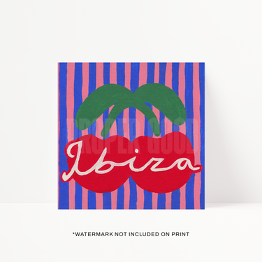 Ibiza Cherry Hand Painted Art Print