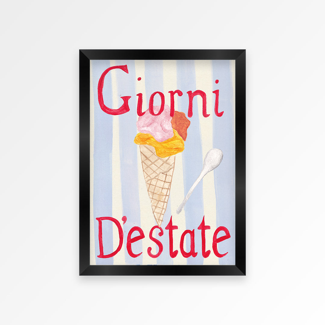 Summer's Day Icecream Hand Painted Print