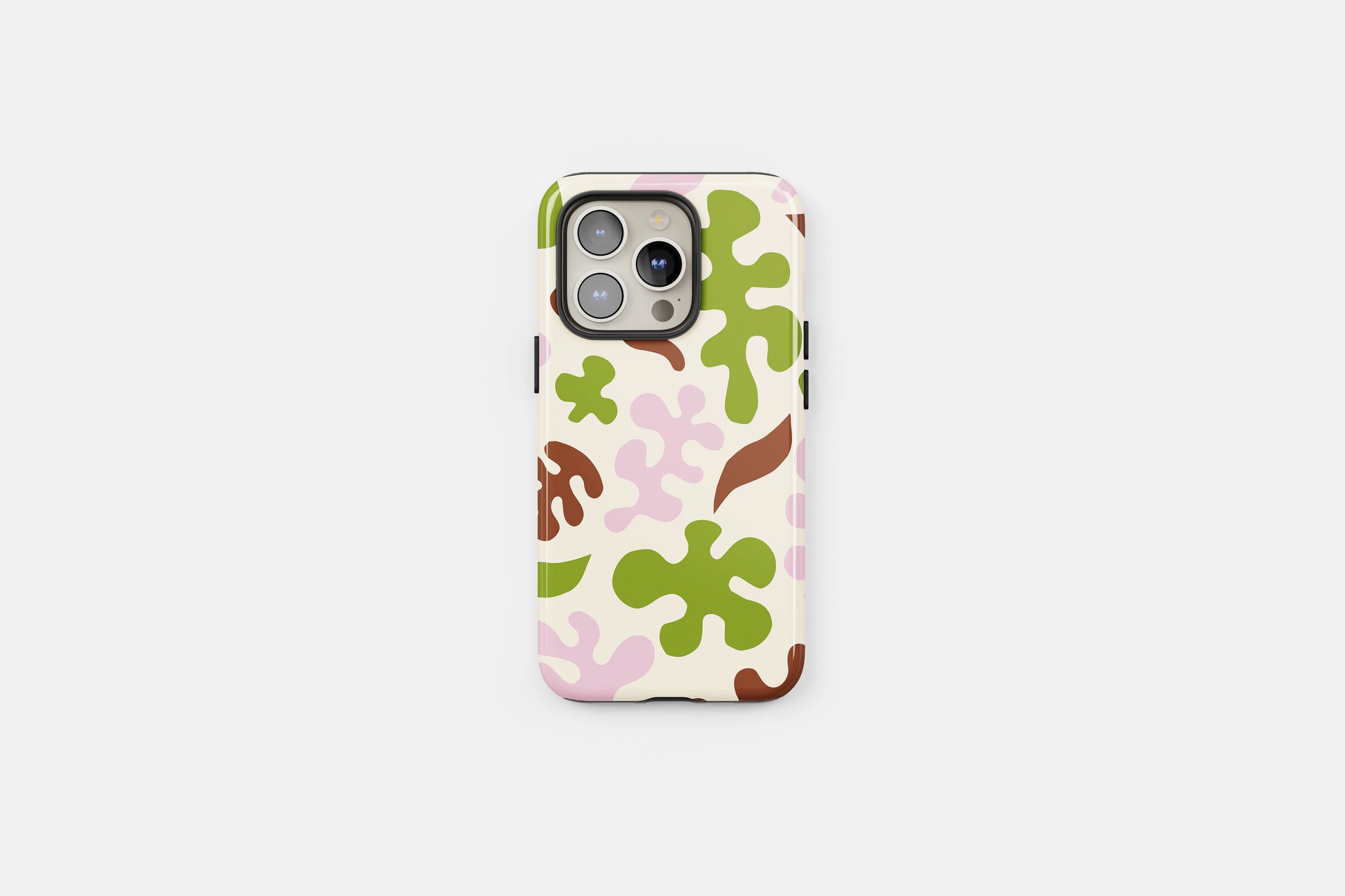 Abstract Matisse Inspired Tough Phone Case Green Pink Brown