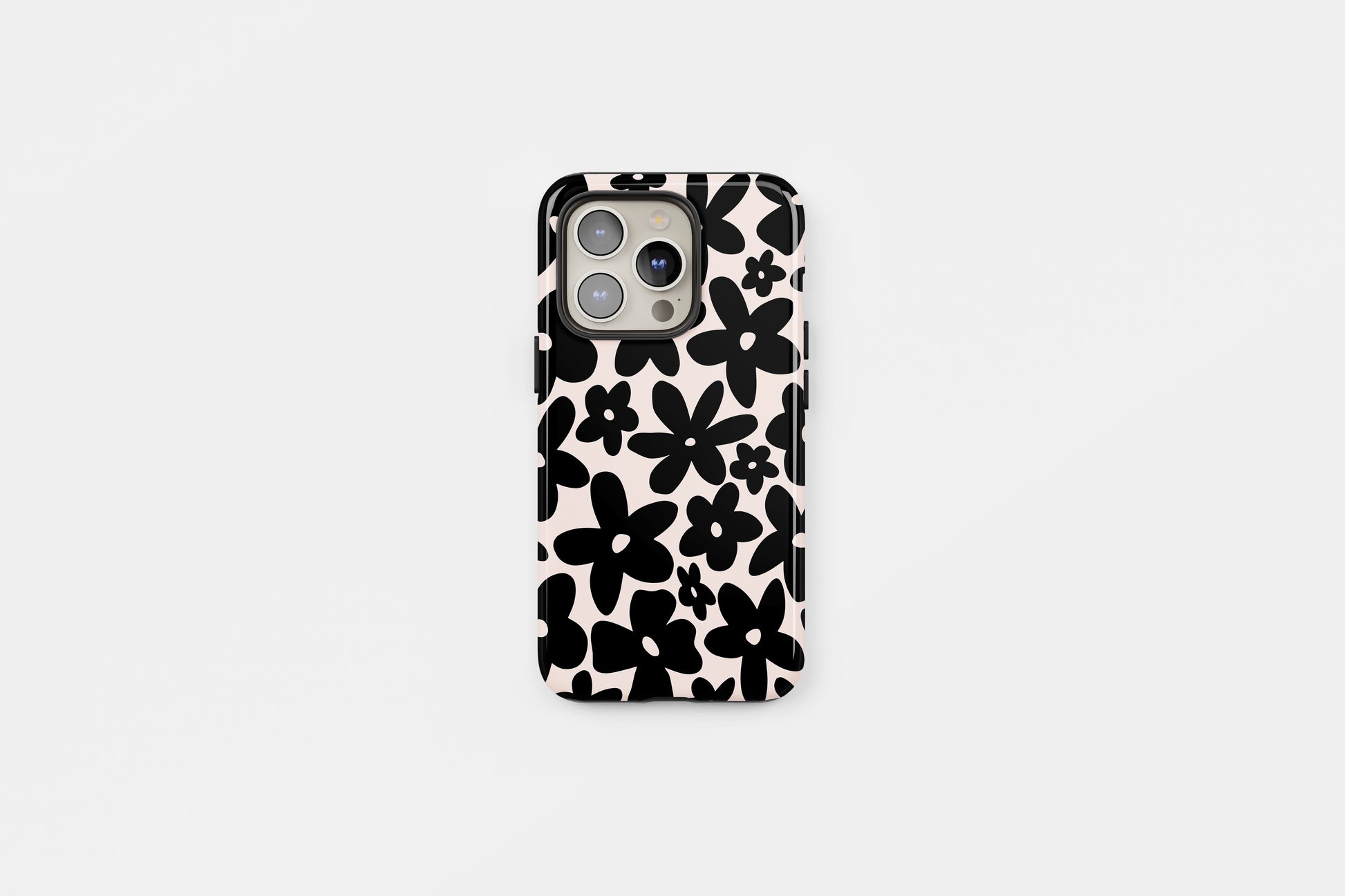 Floral Tough Phone Case Black