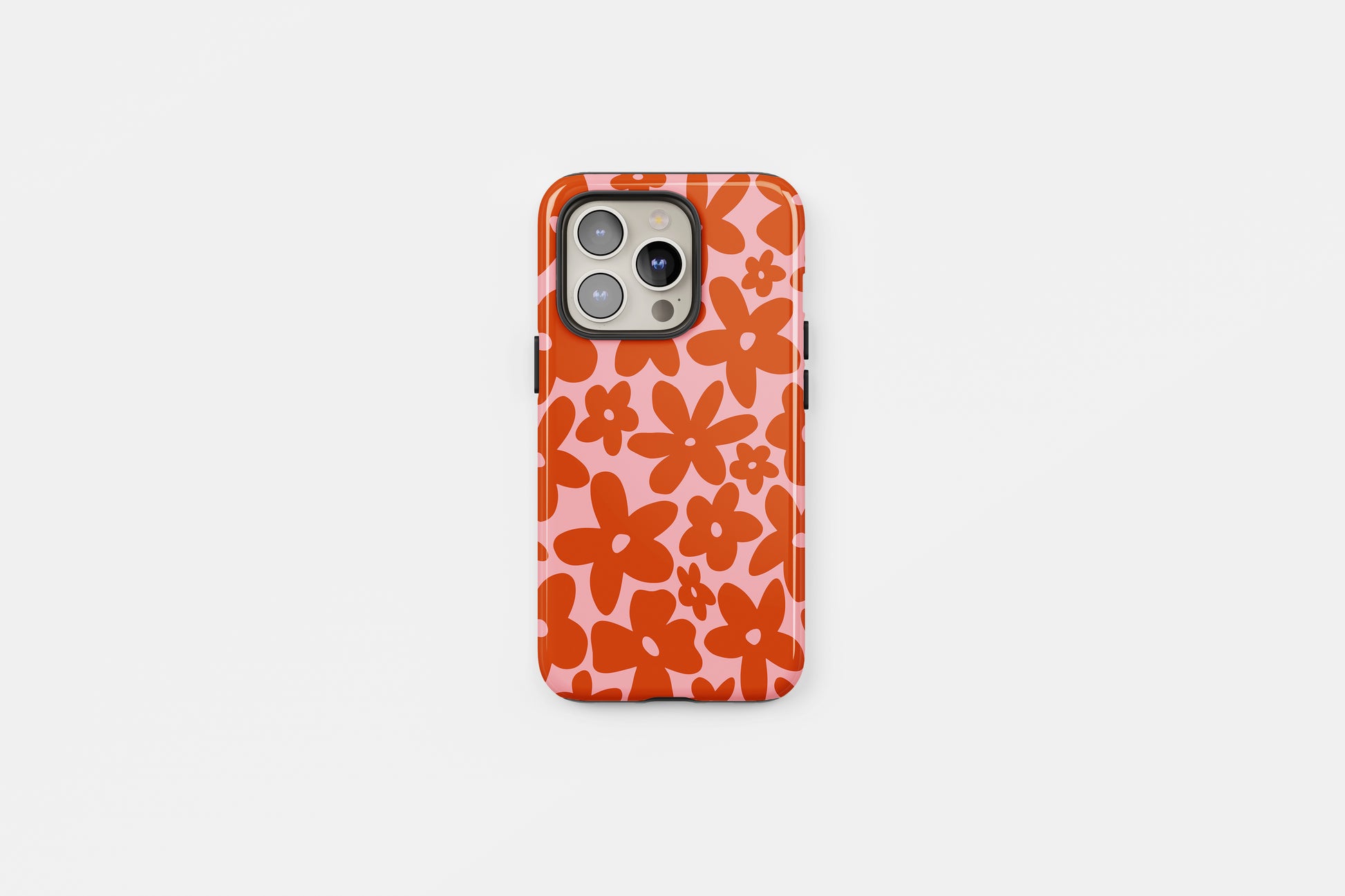 Floral Tough Phone Case Rust