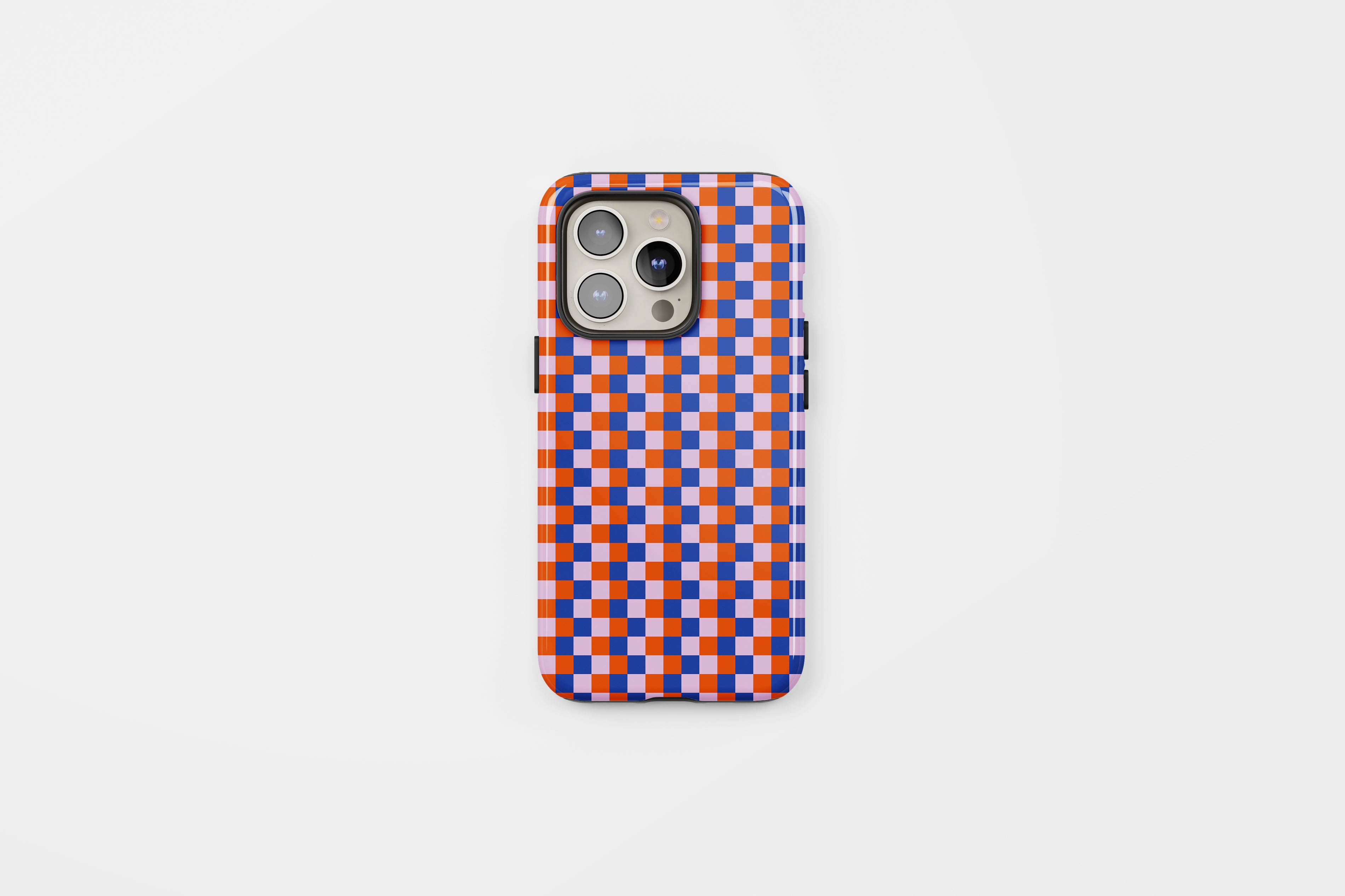 Check Tough Phone Case Red Blue Pink