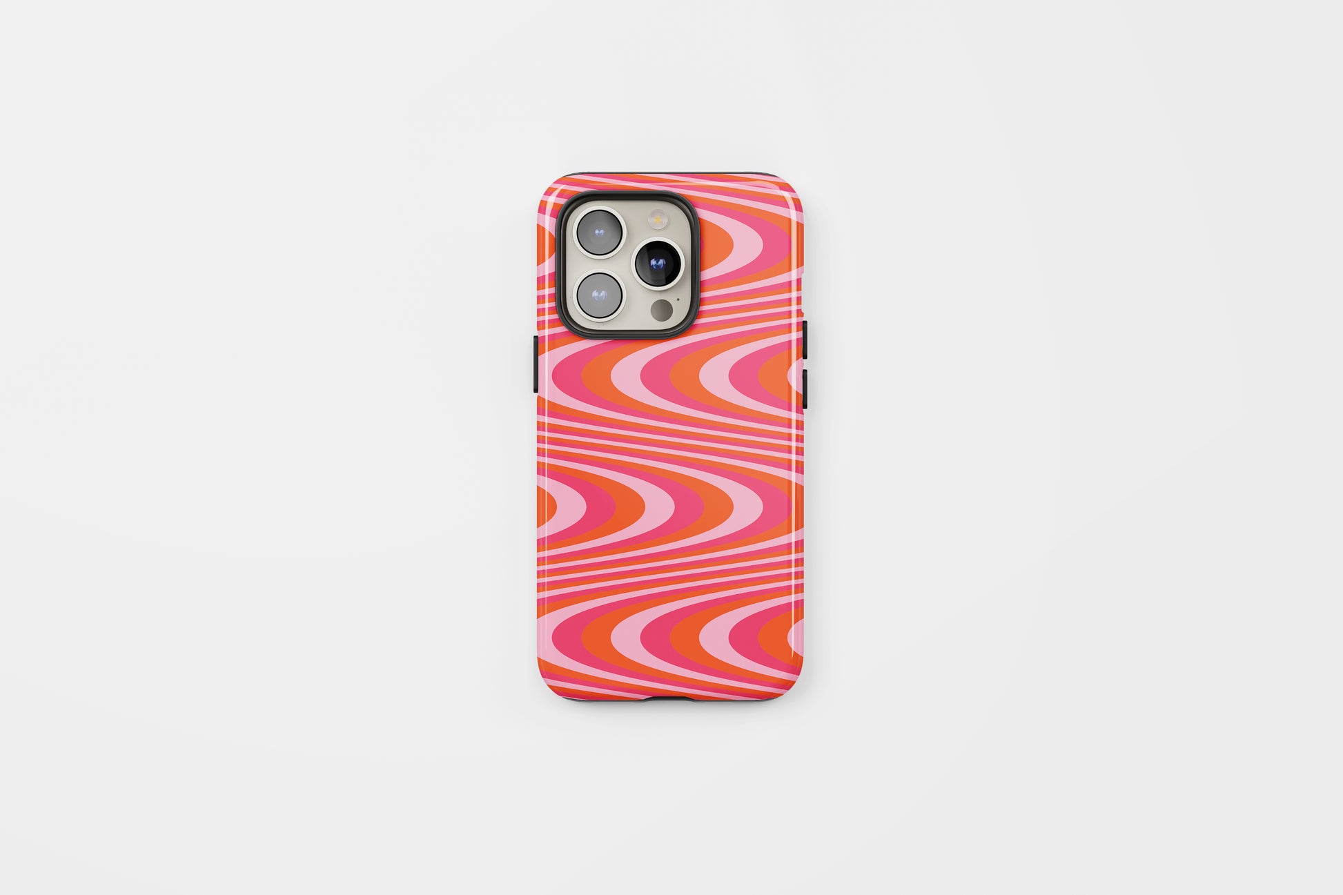 Wavy Tough Phone Case Pink Orange
