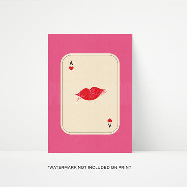 Kiss Playing Card Print