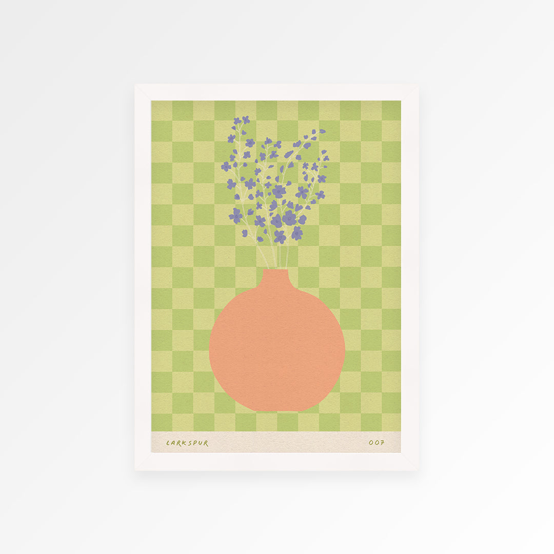 Larkspur July Birth Flower Print