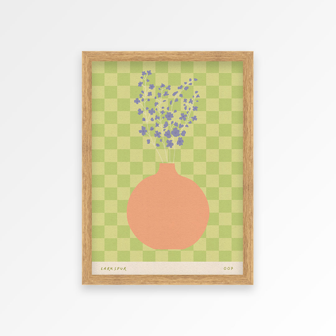 Larkspur July Birth Flower Print