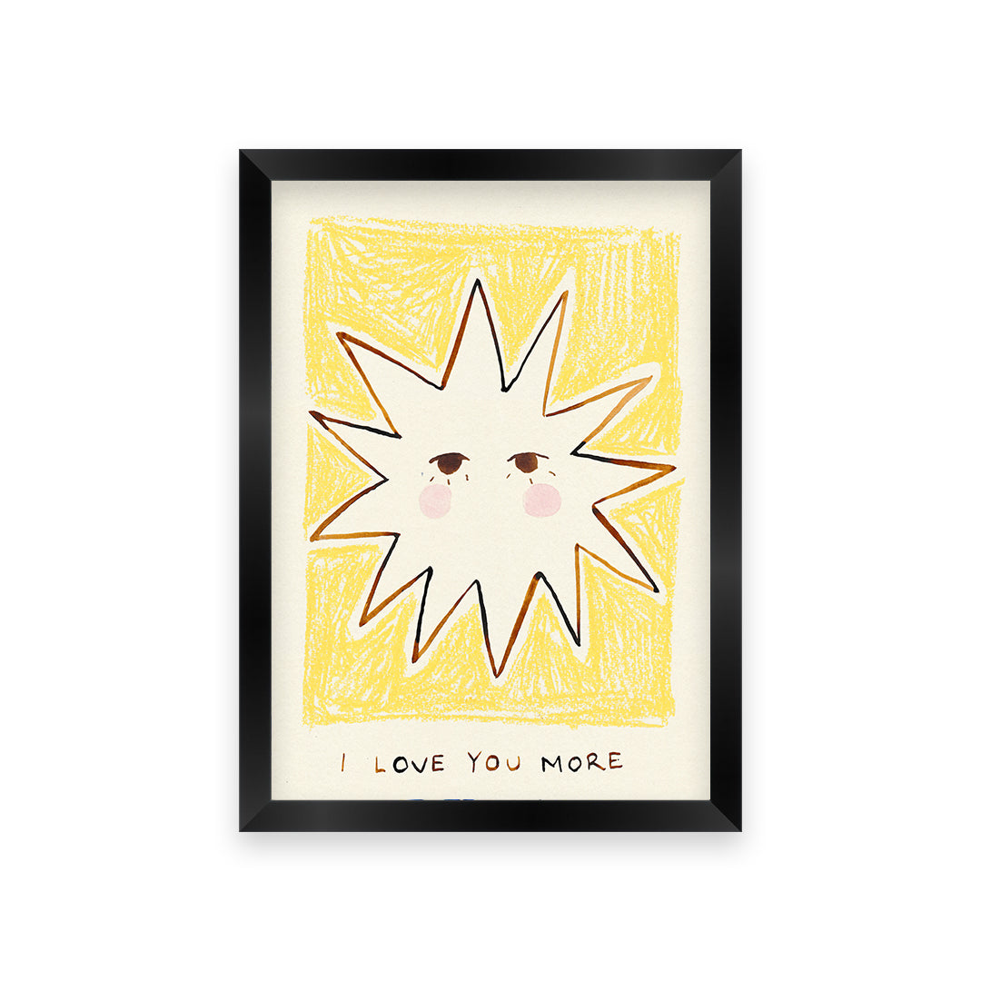 Love You More Bedroom Hand Painted Print