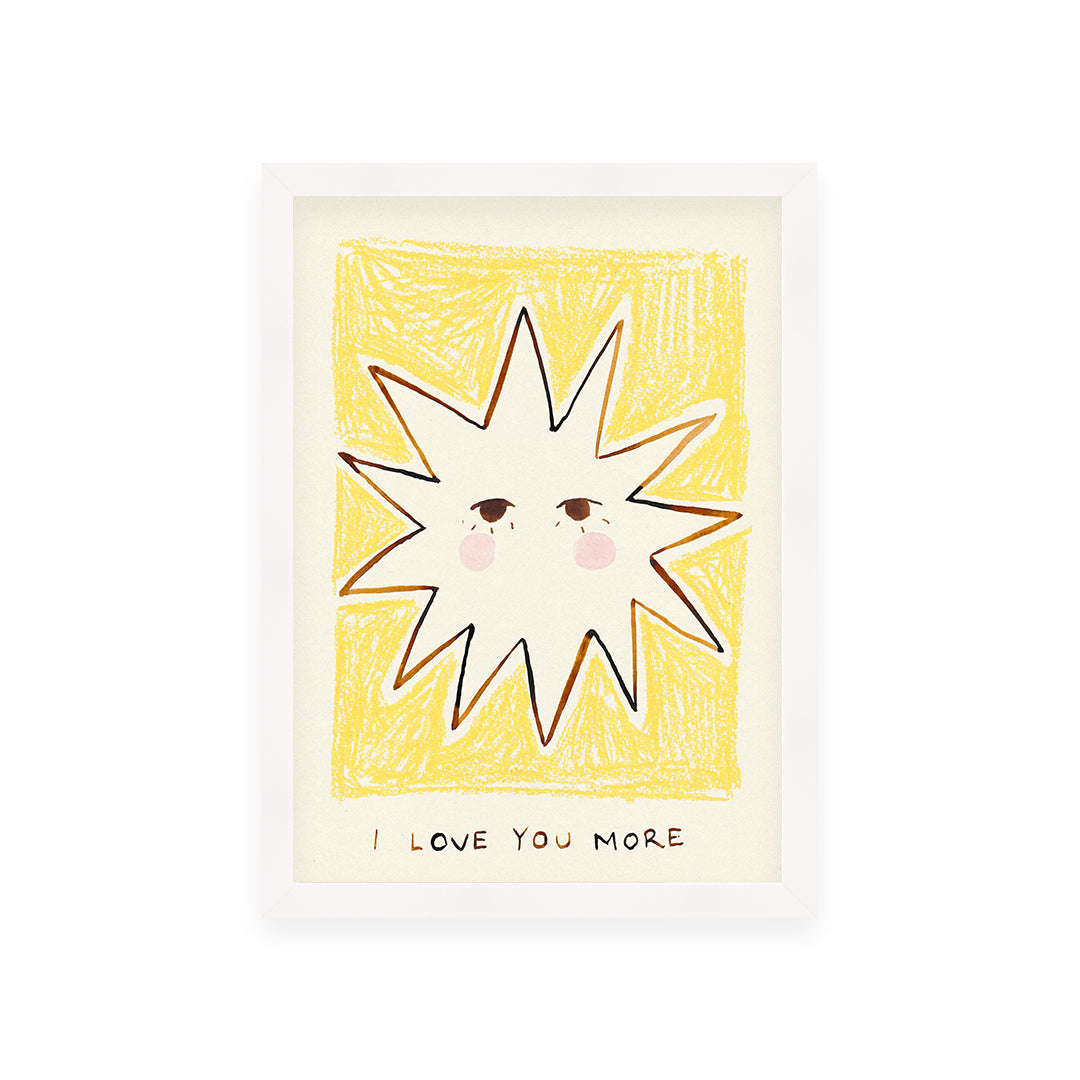 Love You More Bedroom Hand Painted Print