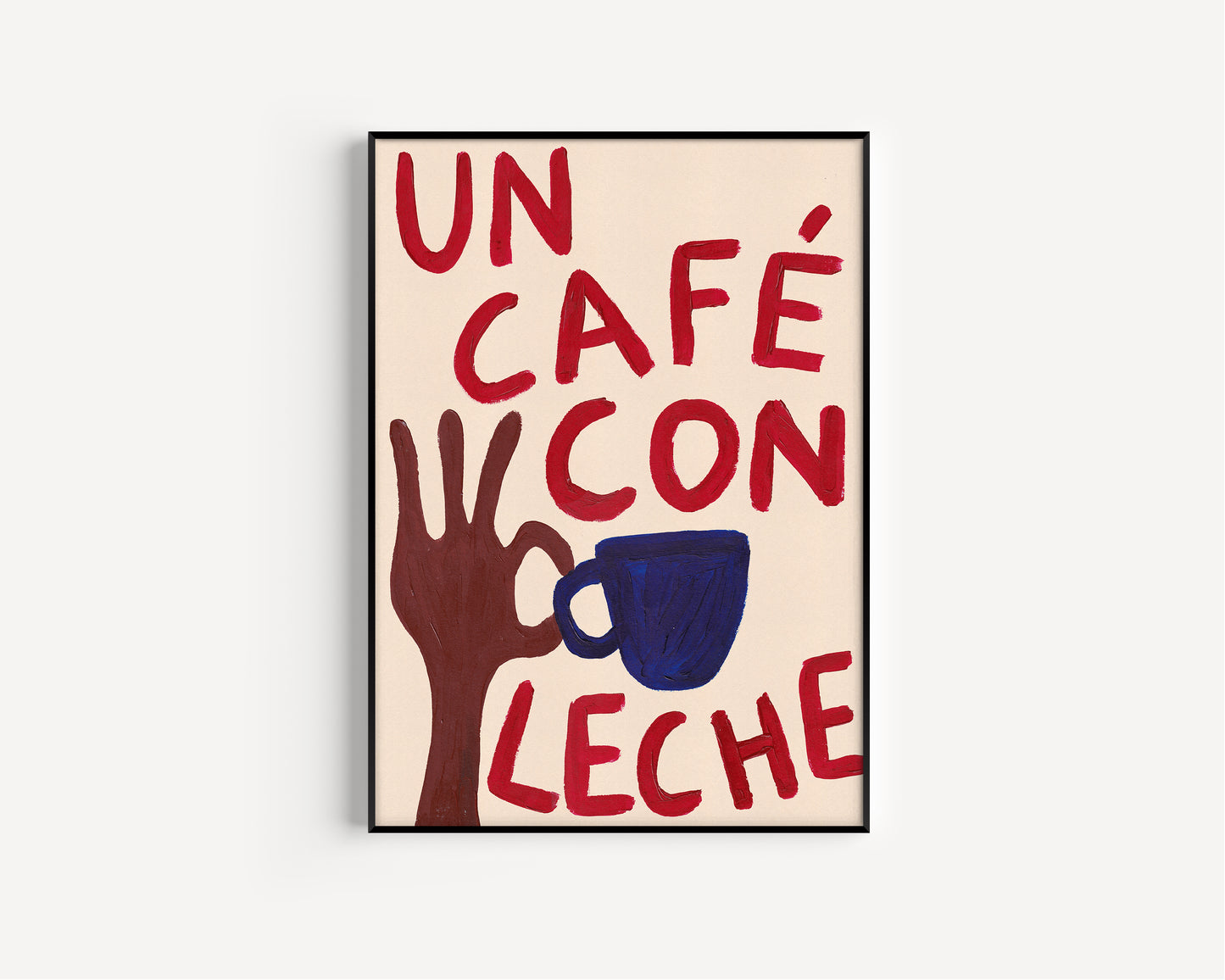 "Café Con Leche" Hand Painted Print